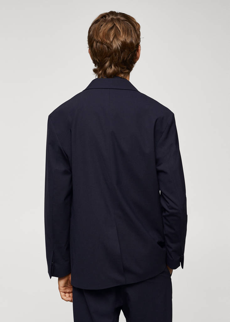 Relaxed-fit wool jacket — Navy