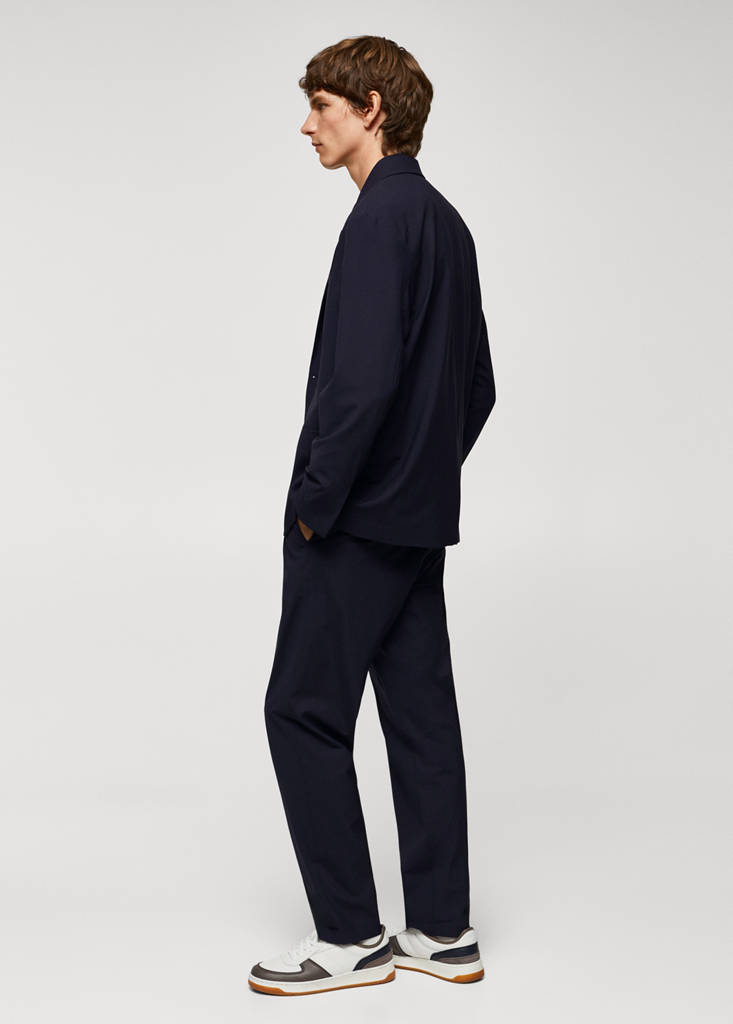 Relaxed-fit wool jacket — Navy