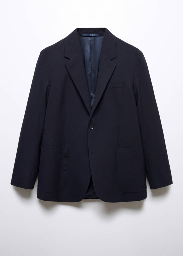 Relaxed-fit wool jacket — Navy