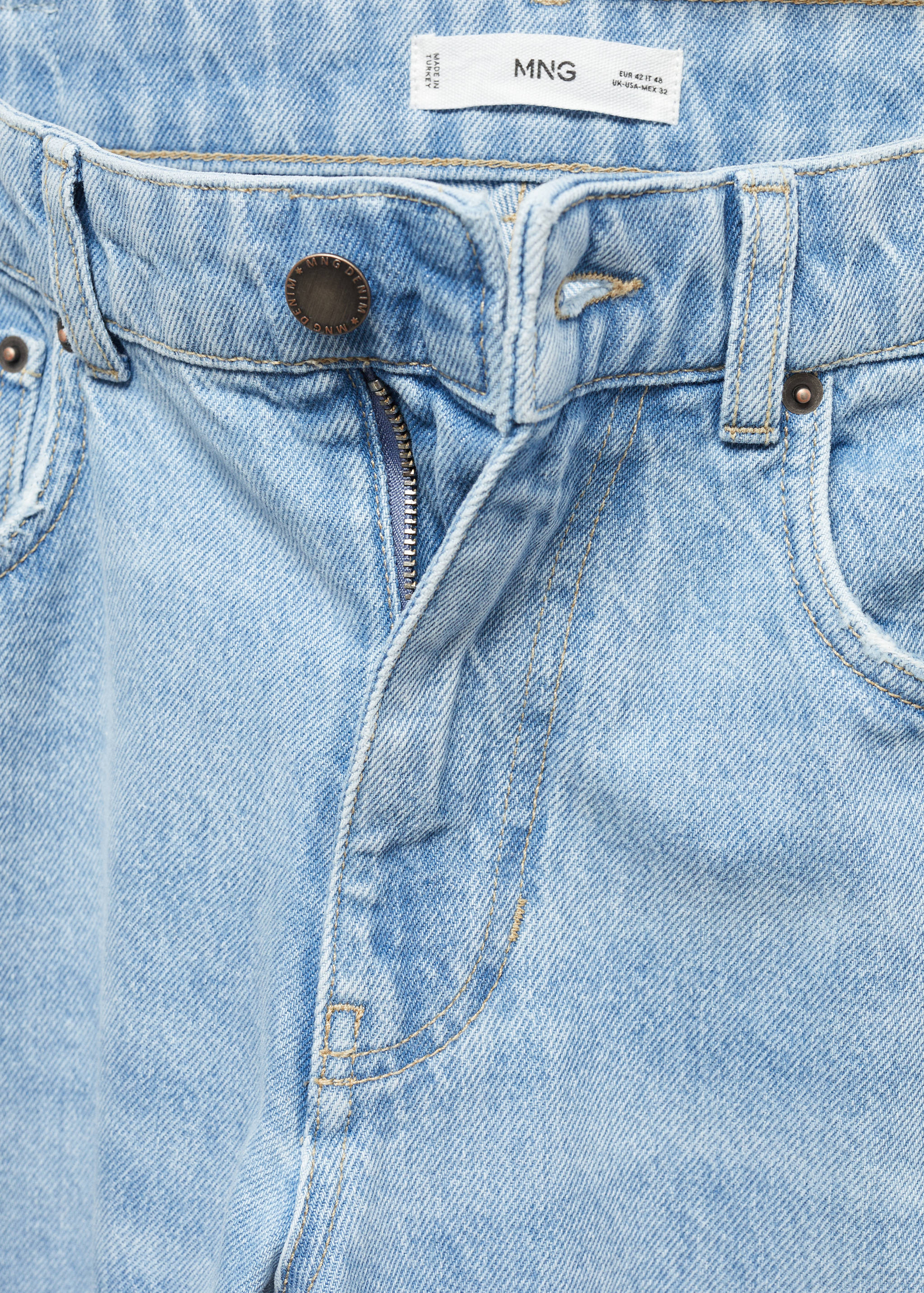 Джинсы loose-fit из денима светлого цвета - Деталь изделия 8