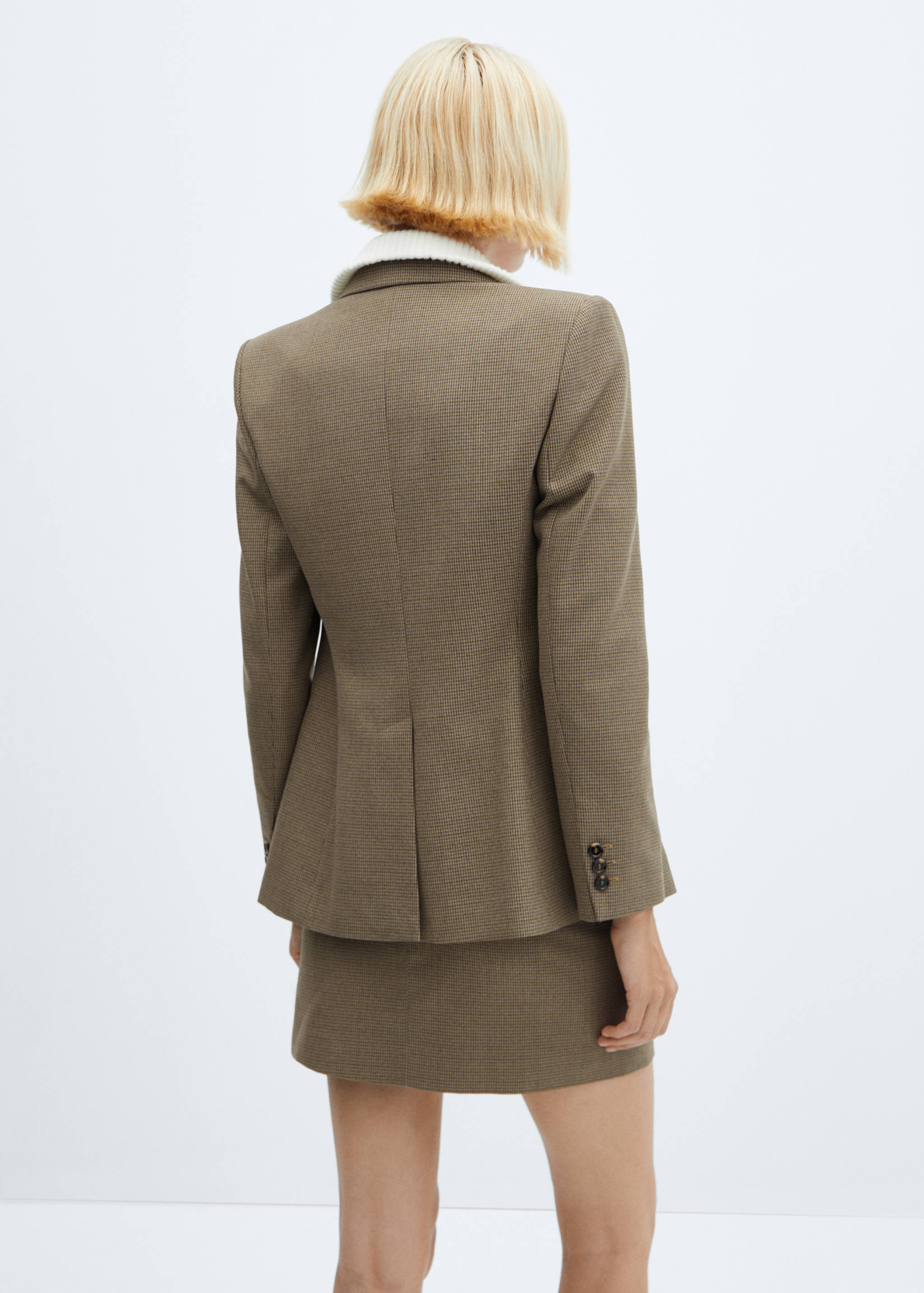 Houndstooth wool-blend blazer - Reverse of the article