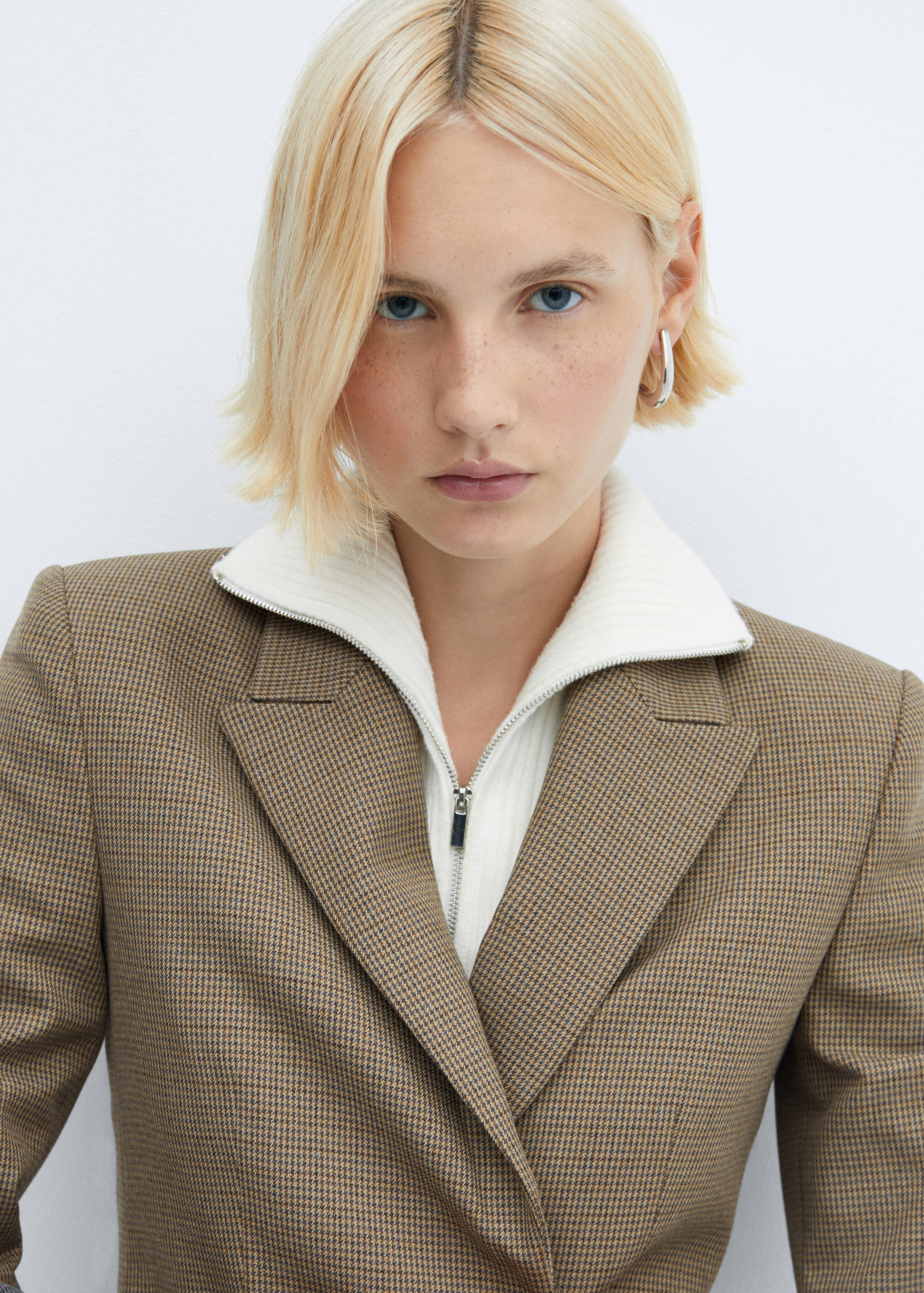 Houndstooth wool-blend blazer - Details of the article 1