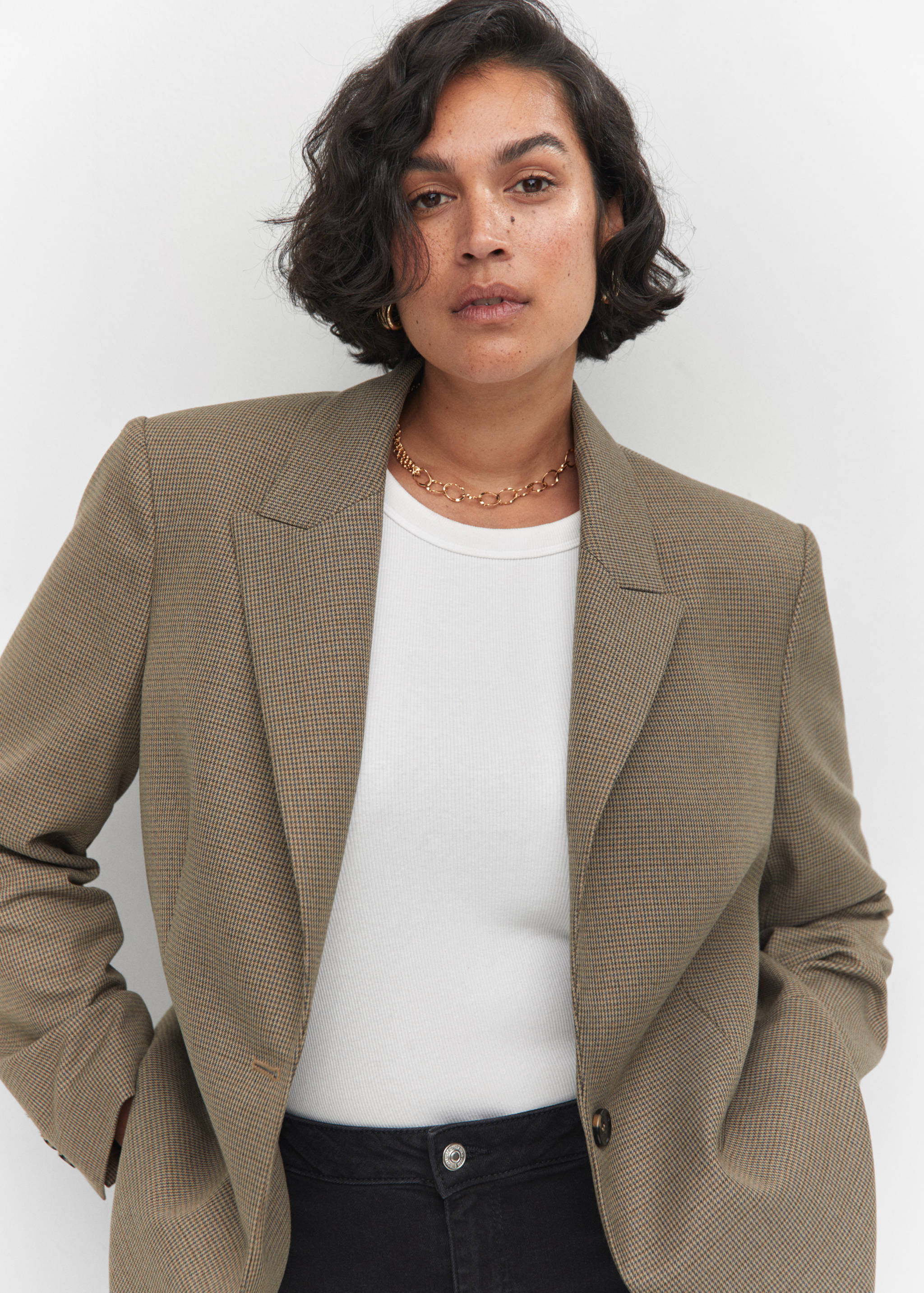 Houndstooth wool-blend blazer - Details of the article 4