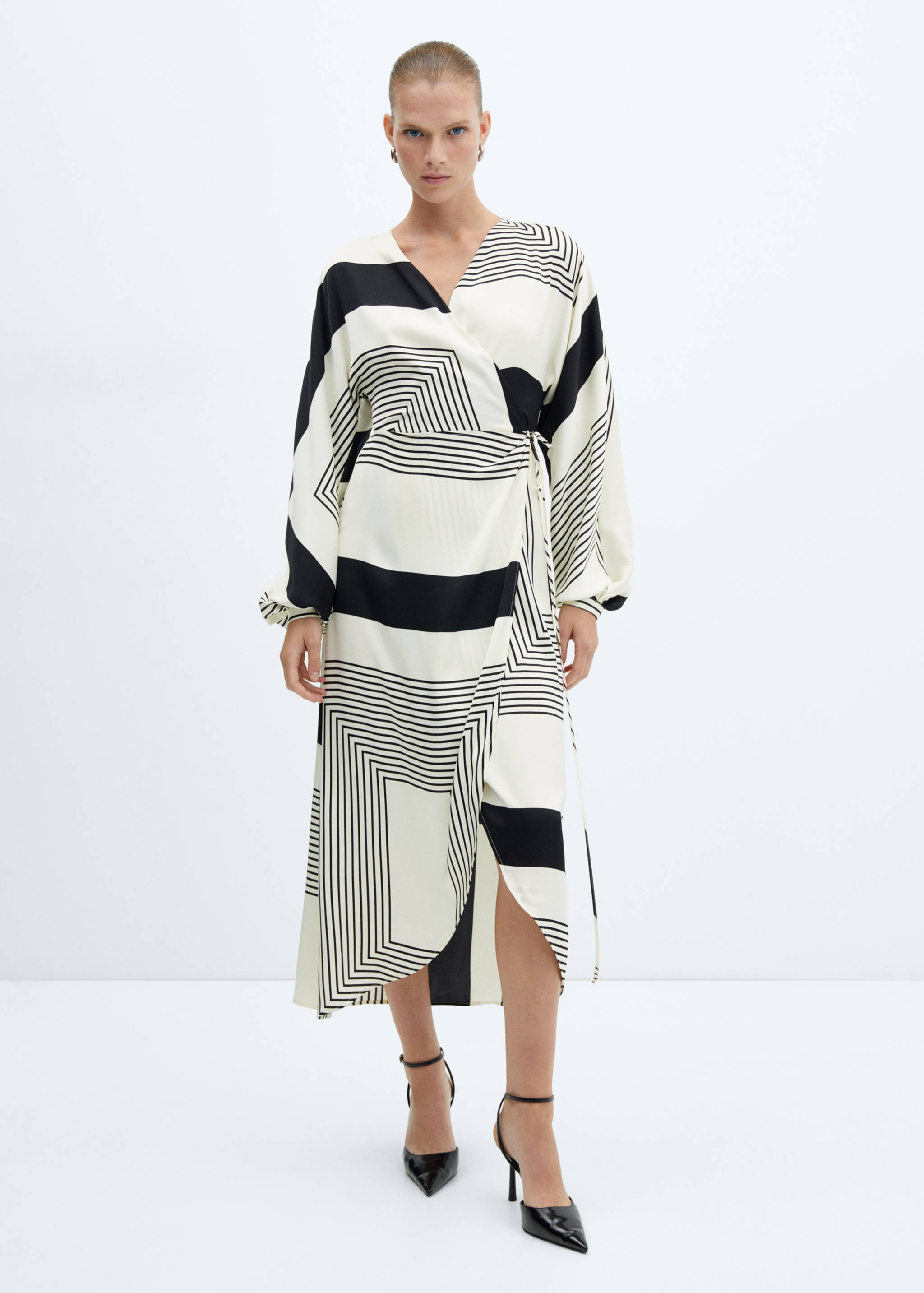 Robe cache-cœur imprimée - Plan général