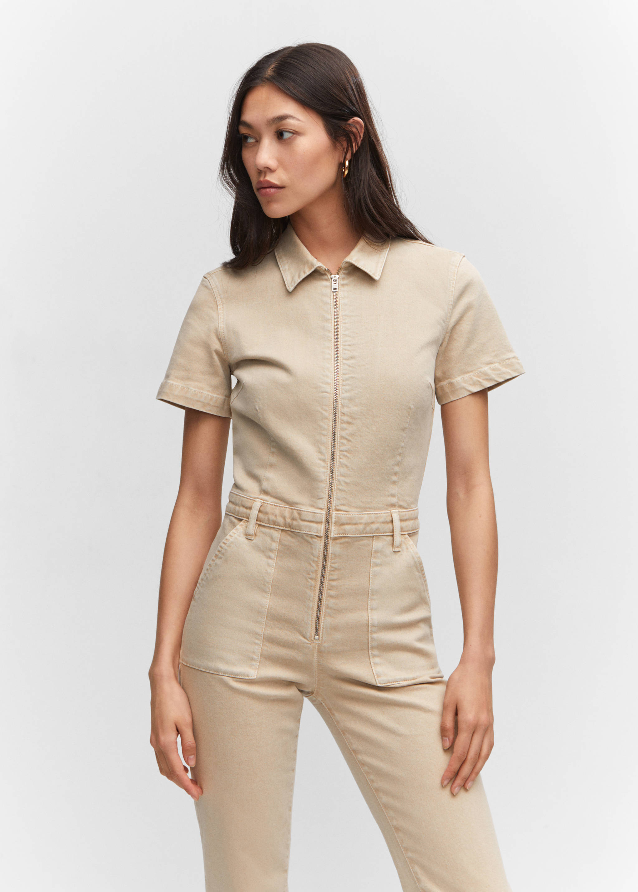 Combinaison jean fermeture Éclair - Plan moyen