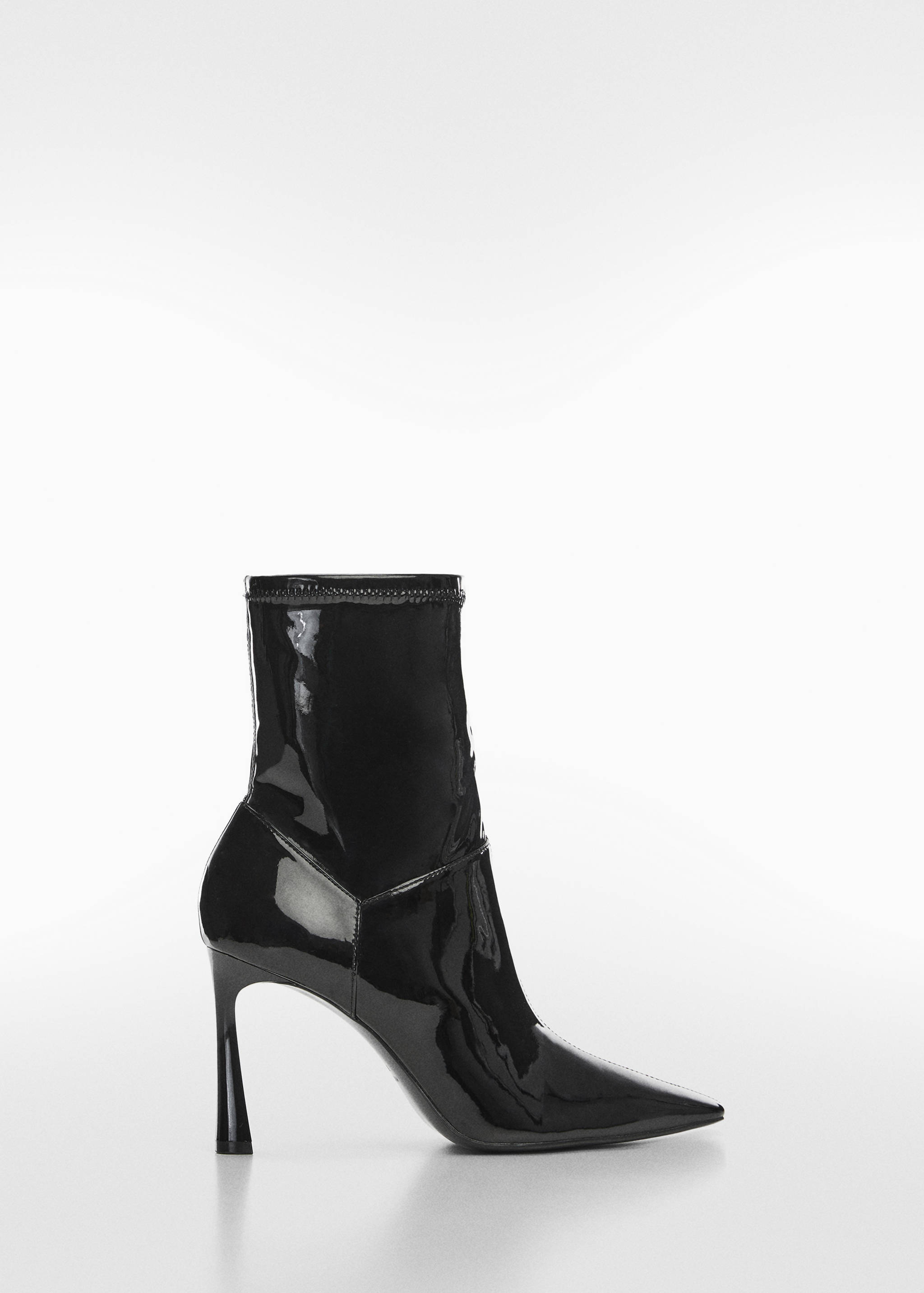 Patent leather-effect heeled ankle boots - Article without model
