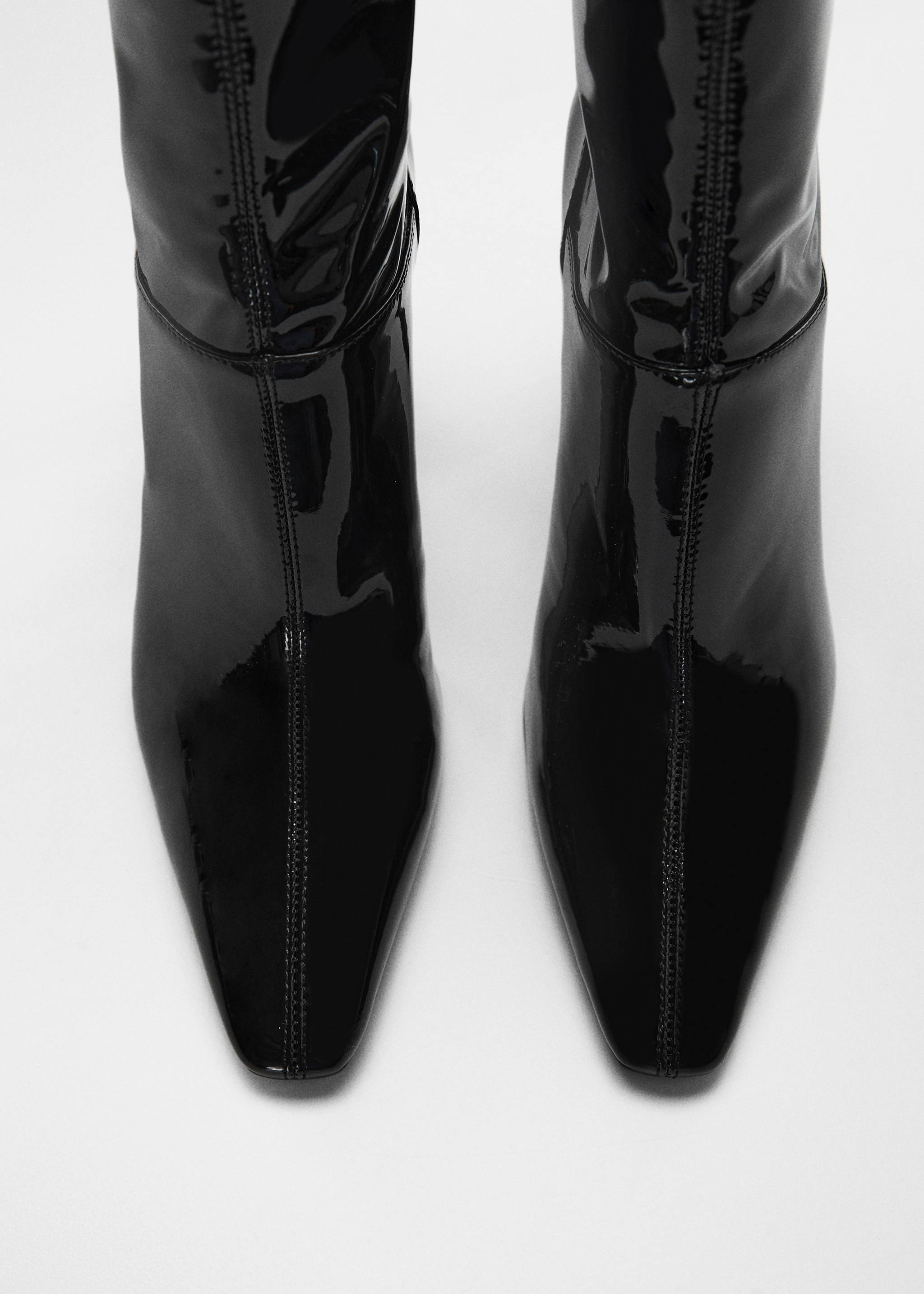 Patent leather-effect heeled ankle boots - Details of the article 2