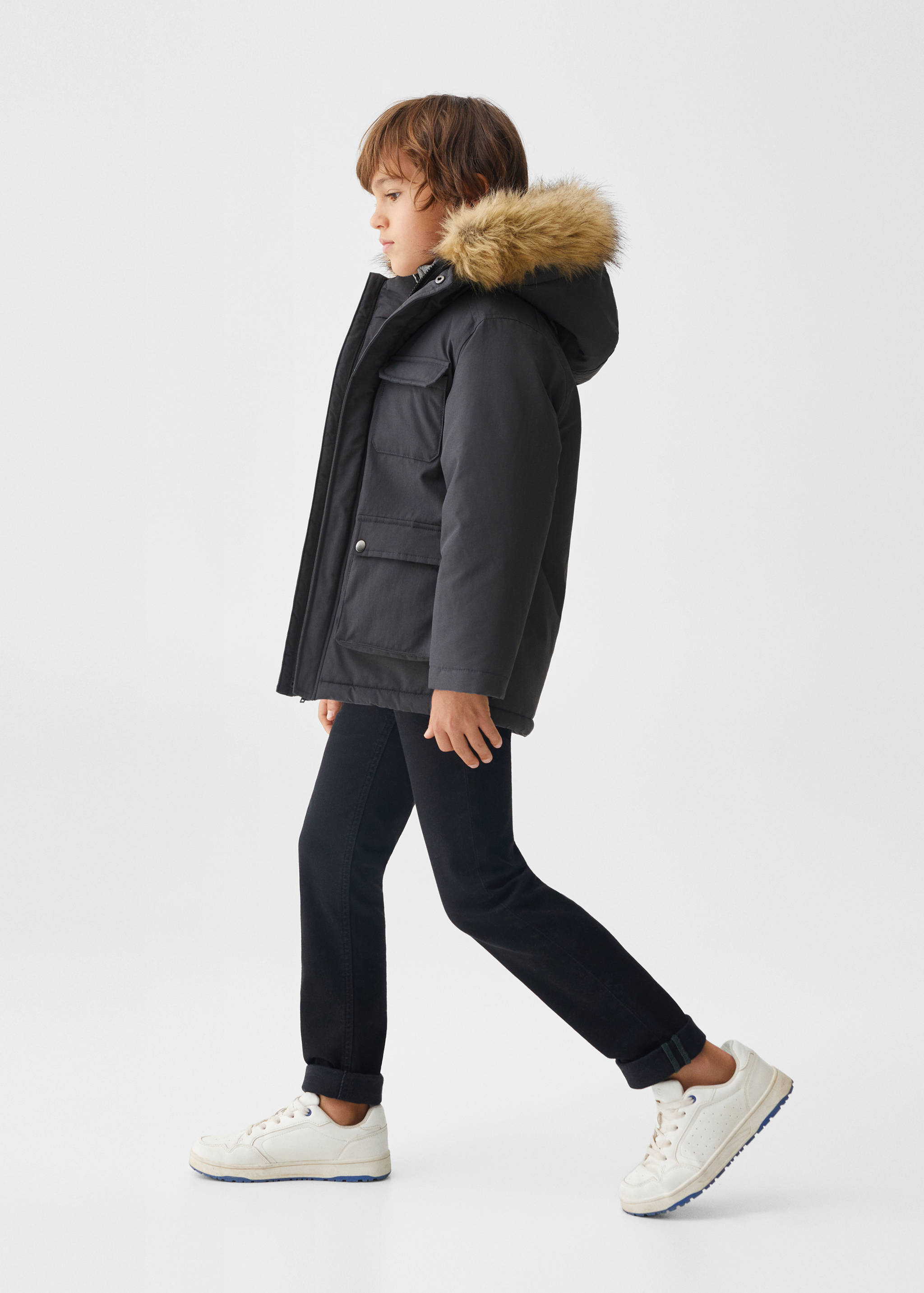 Anorak mit Kunstpelzkapuze - Allgemeine Ansicht