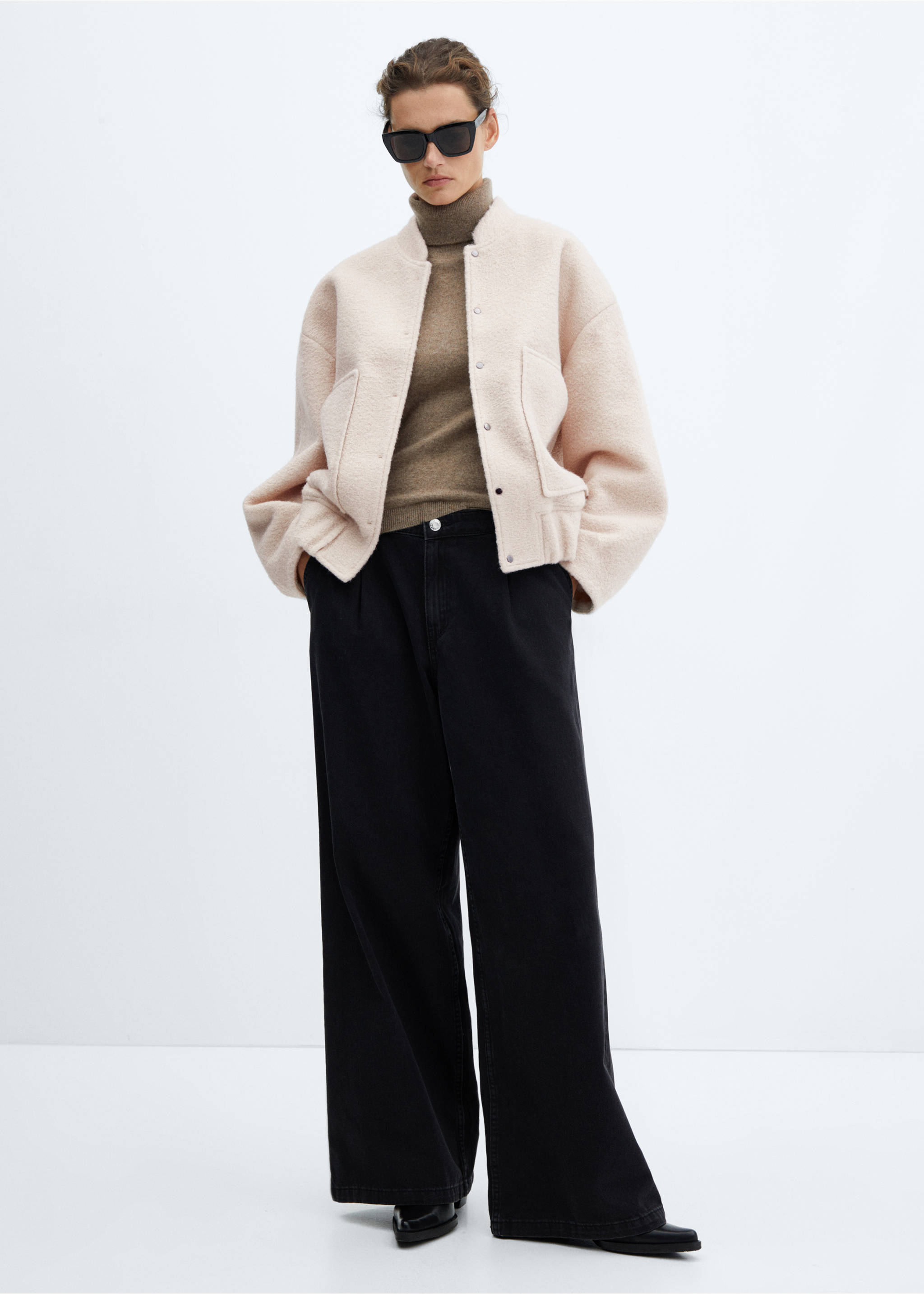 Chaqueta bomber oversize - Plano general, Crudo. Ref: 57065988-00.