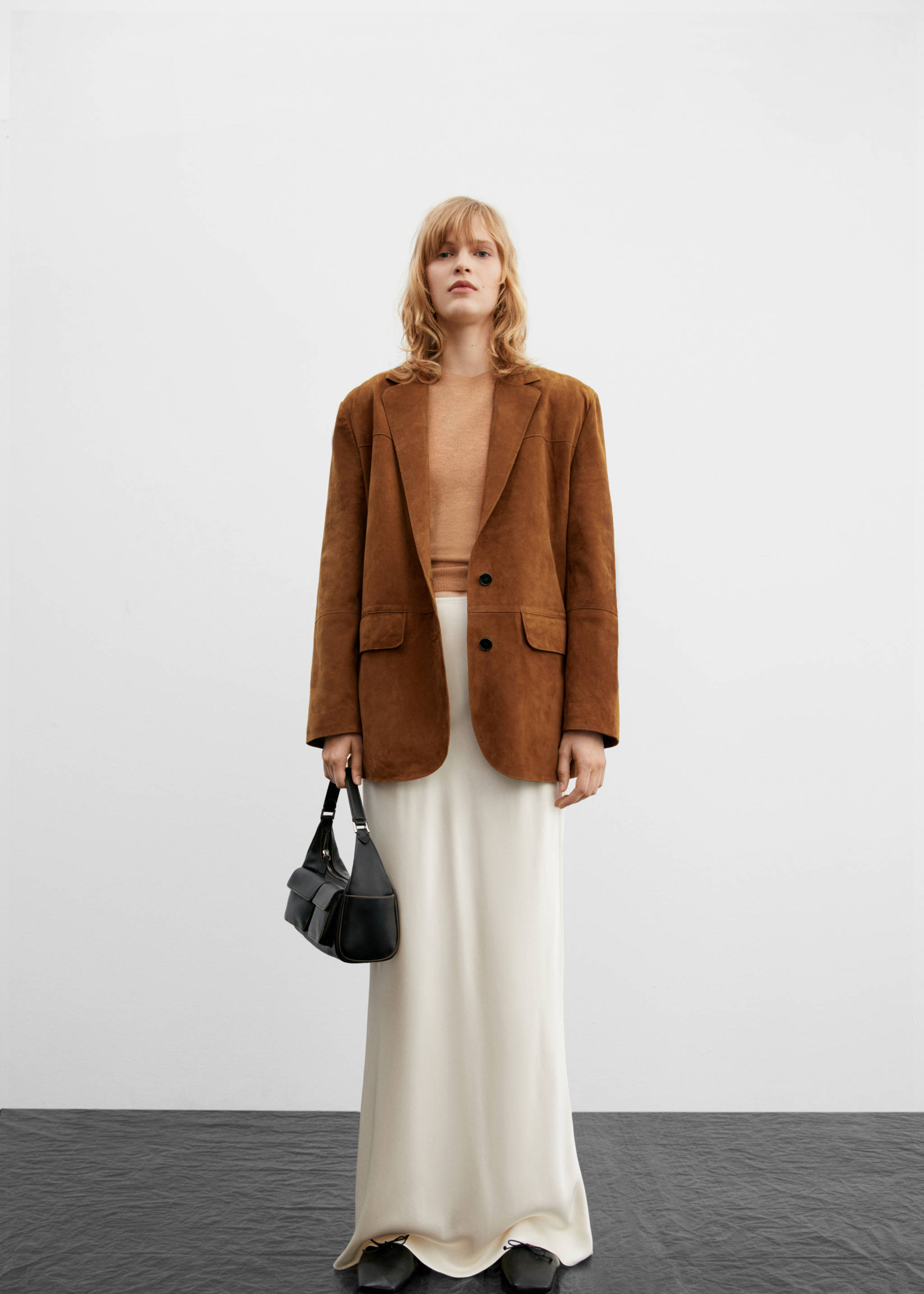 Oversized suede jacket - General plane