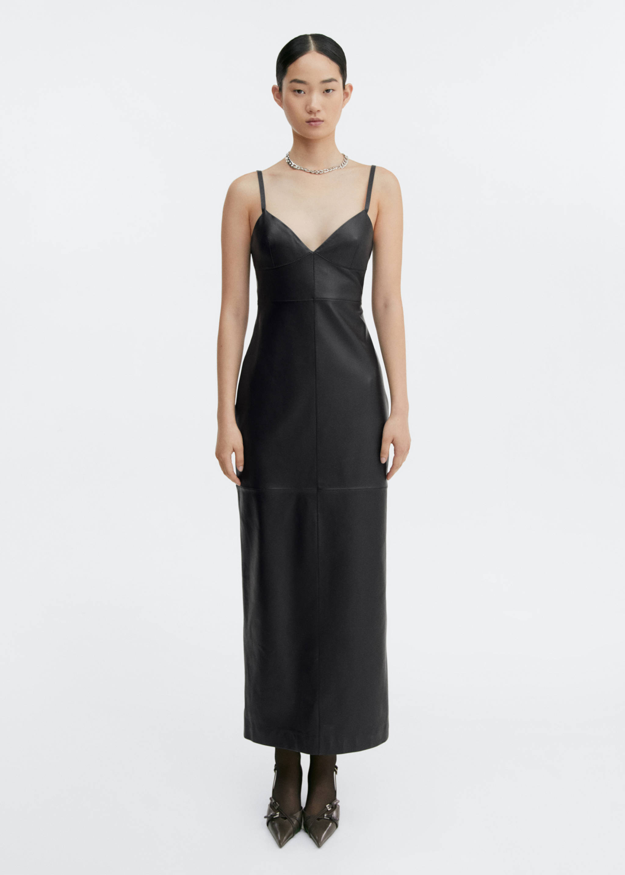 Leather dress with straps - General plane