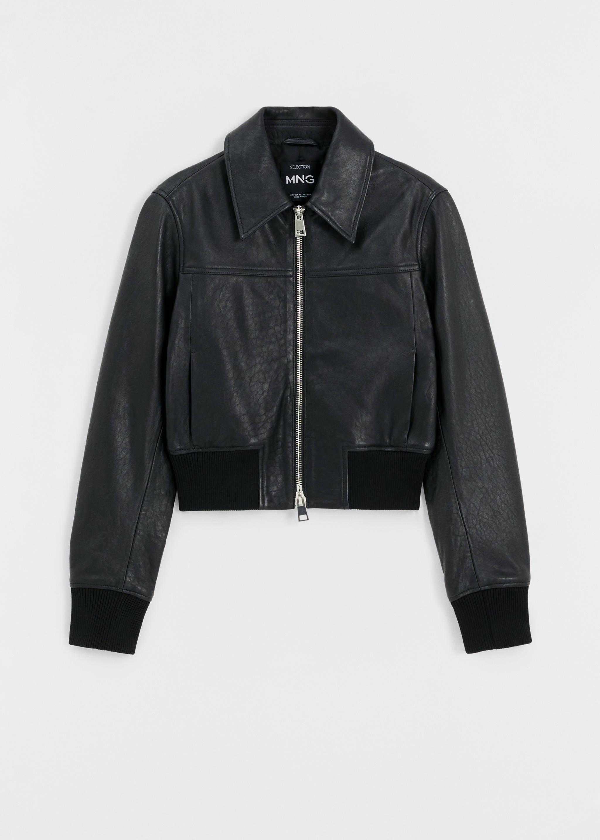 Blouson cuir bas élastiqué - Article sans modèle