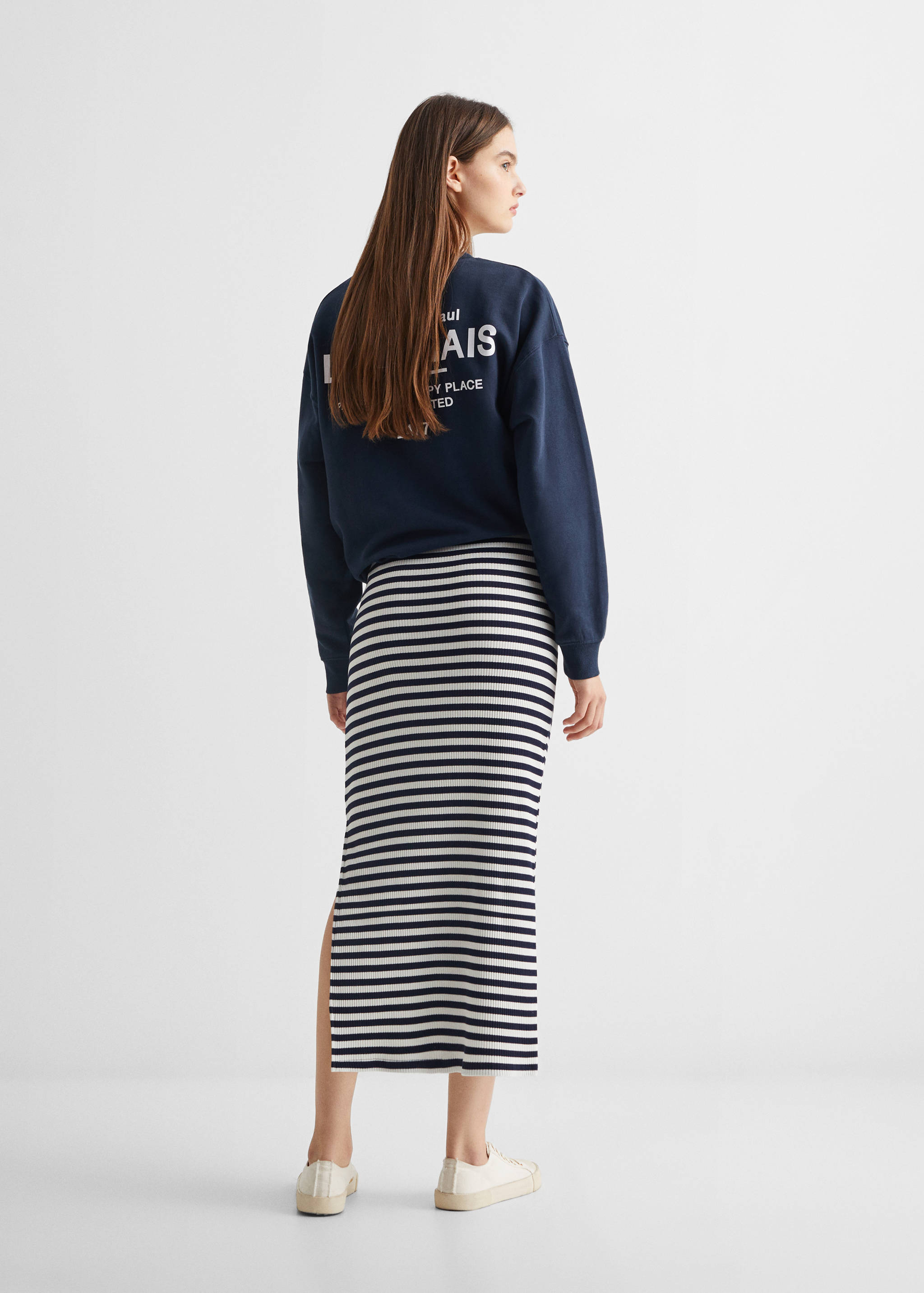 Long striped skirt - Reverse of the article