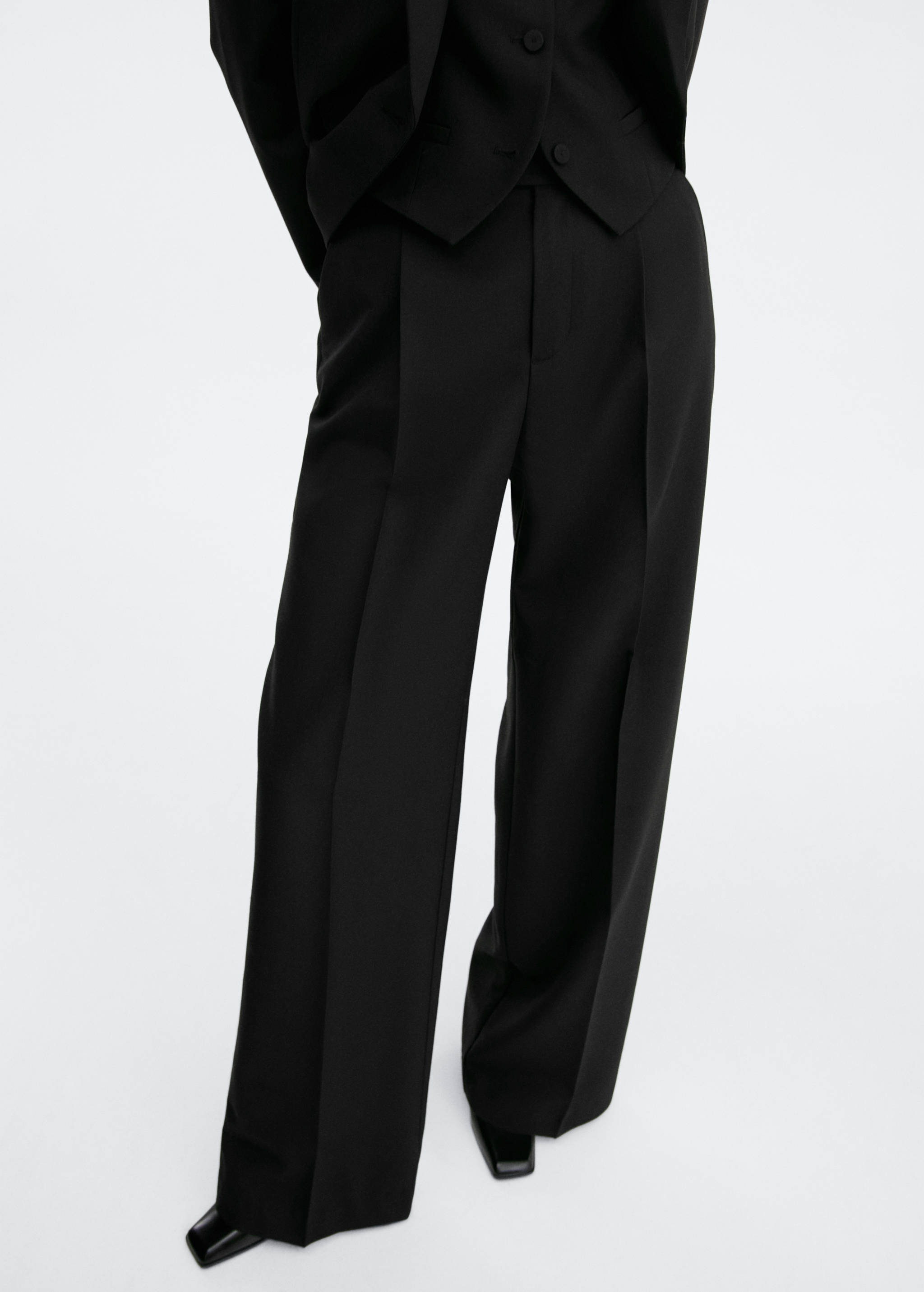 Wide leg wool suit trousers - Medium plane