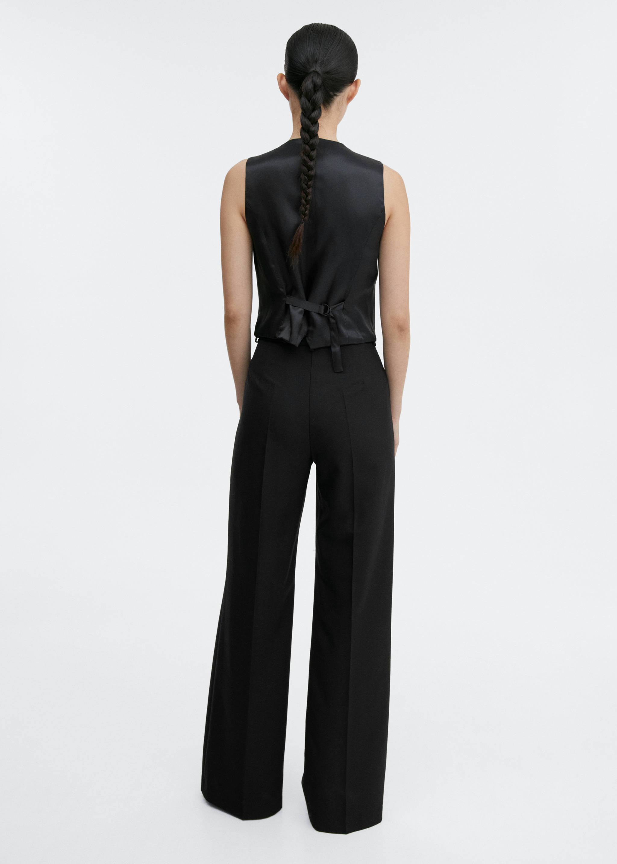 Wide leg wool suit trousers - Reverse of the article