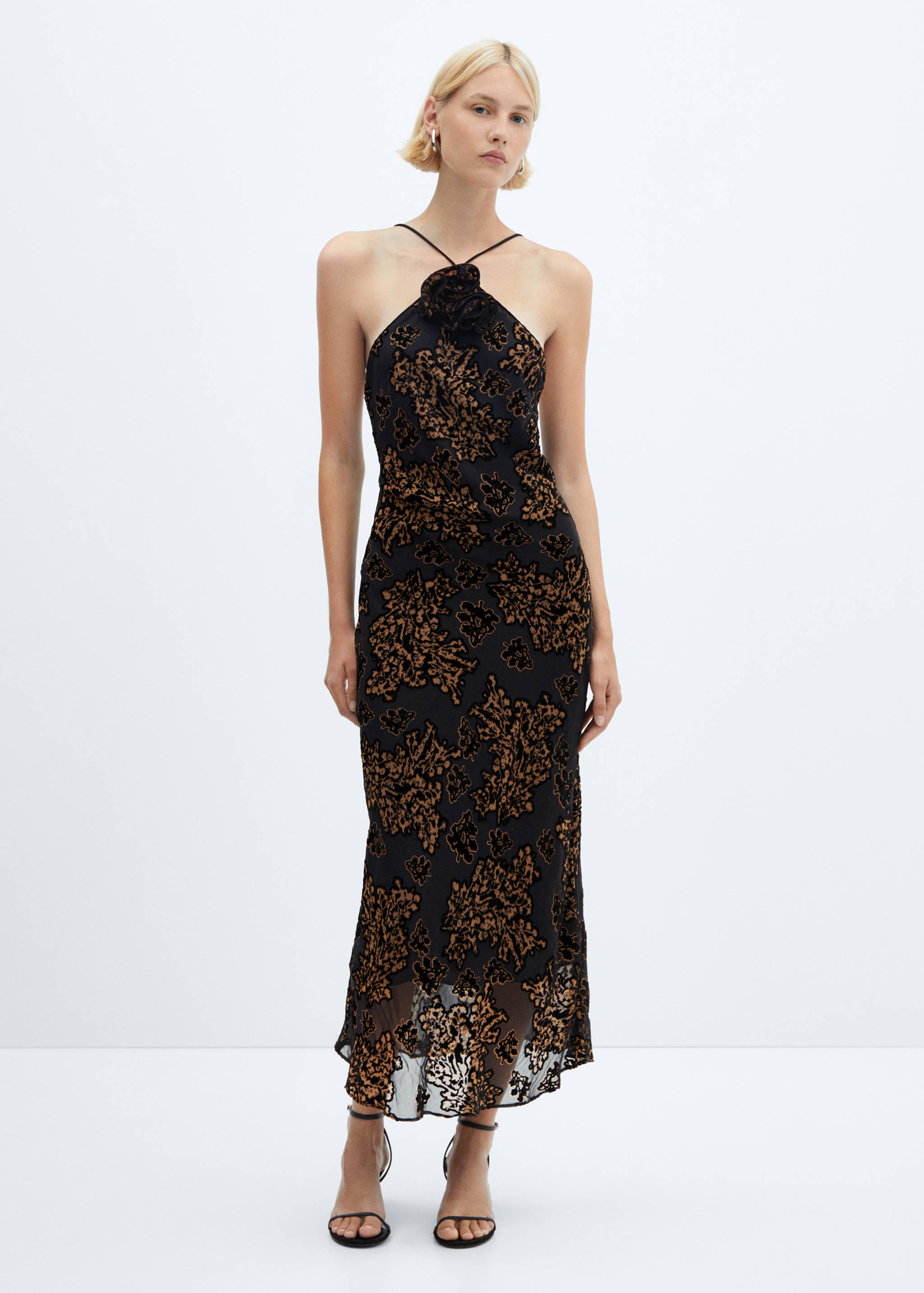 Vestido jacquard textura - Plano general