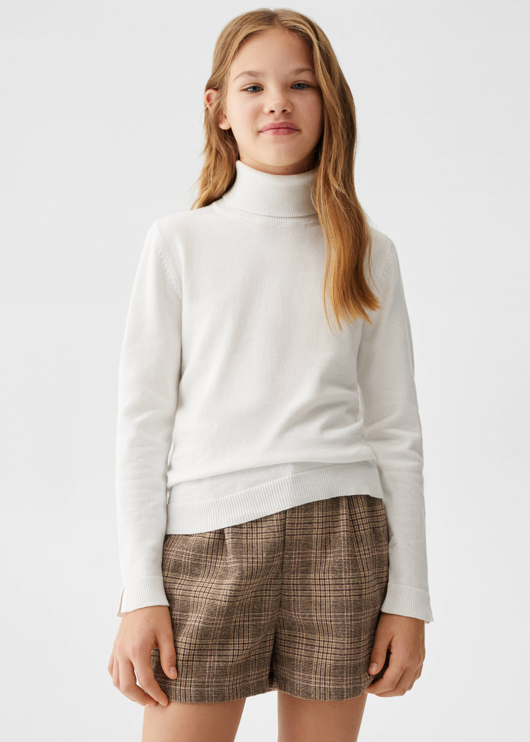 Cable-knit turtleneck sweater - Medium plane