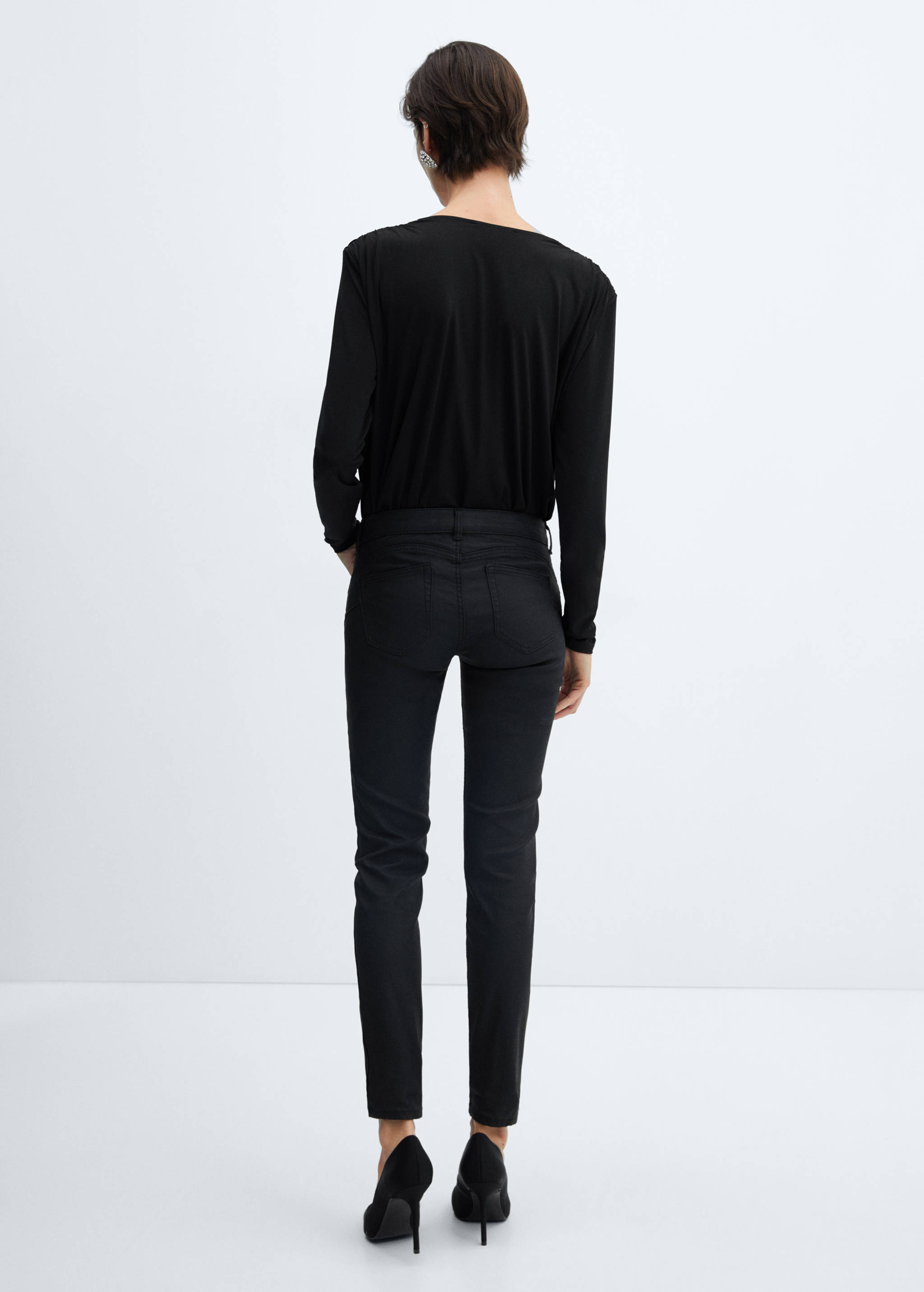 Jeans skinny push-up encerados - Reverso del artículo