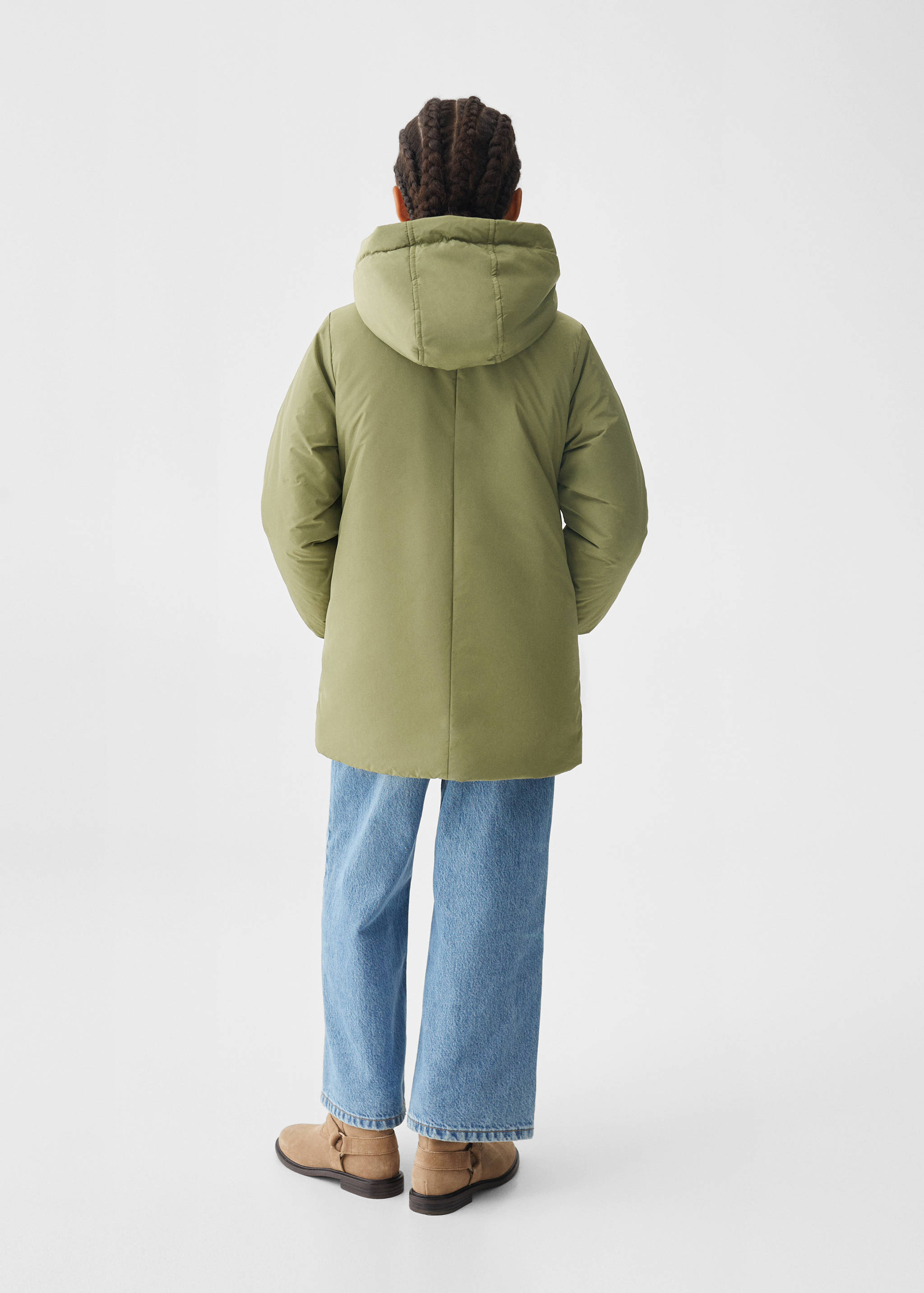 Anorak with shearling-effect hood - Reverse of the article