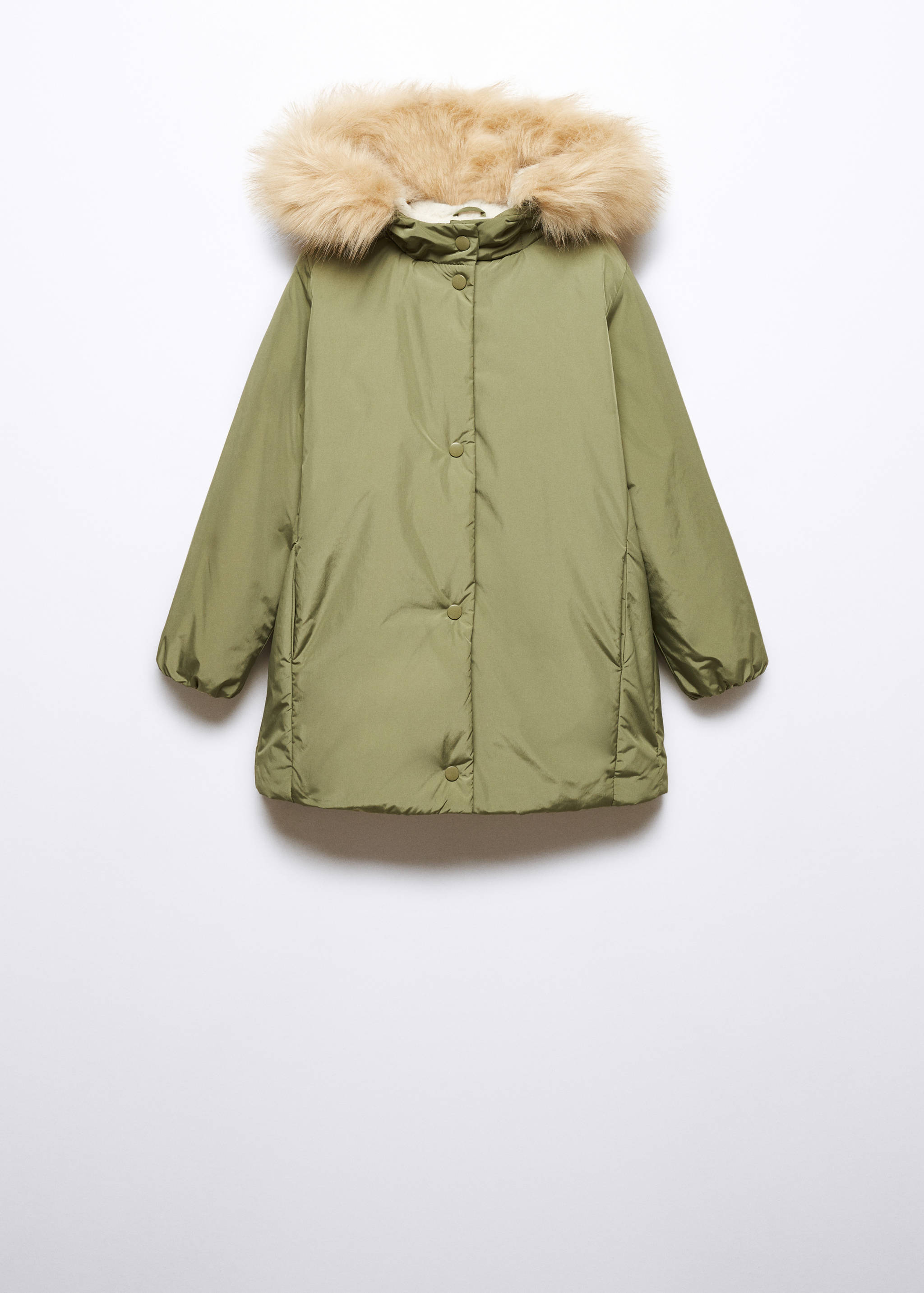 Anorak with shearling-effect hood - Article without model