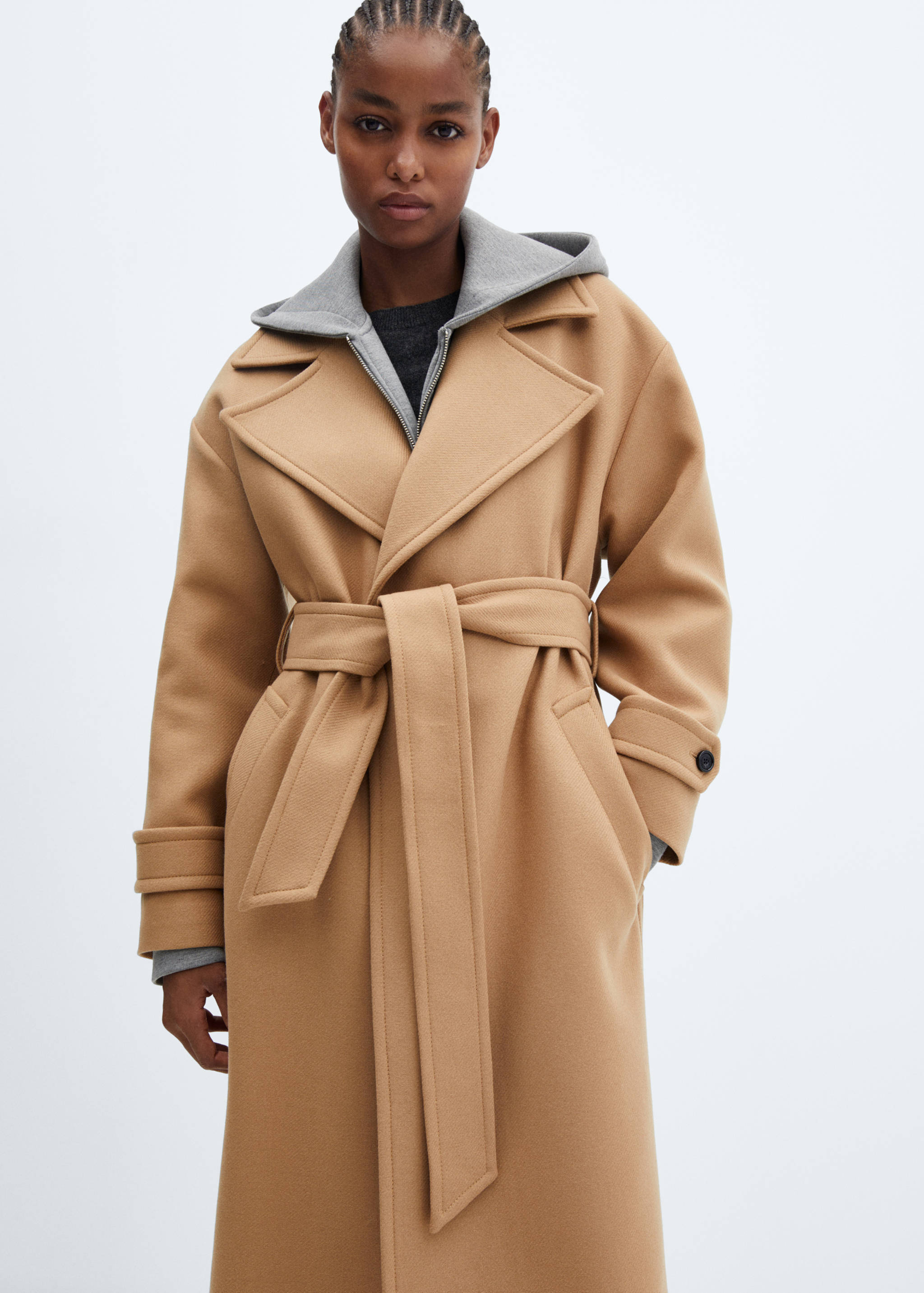 Manteco wool coat with oversized lapels - Medium plane
