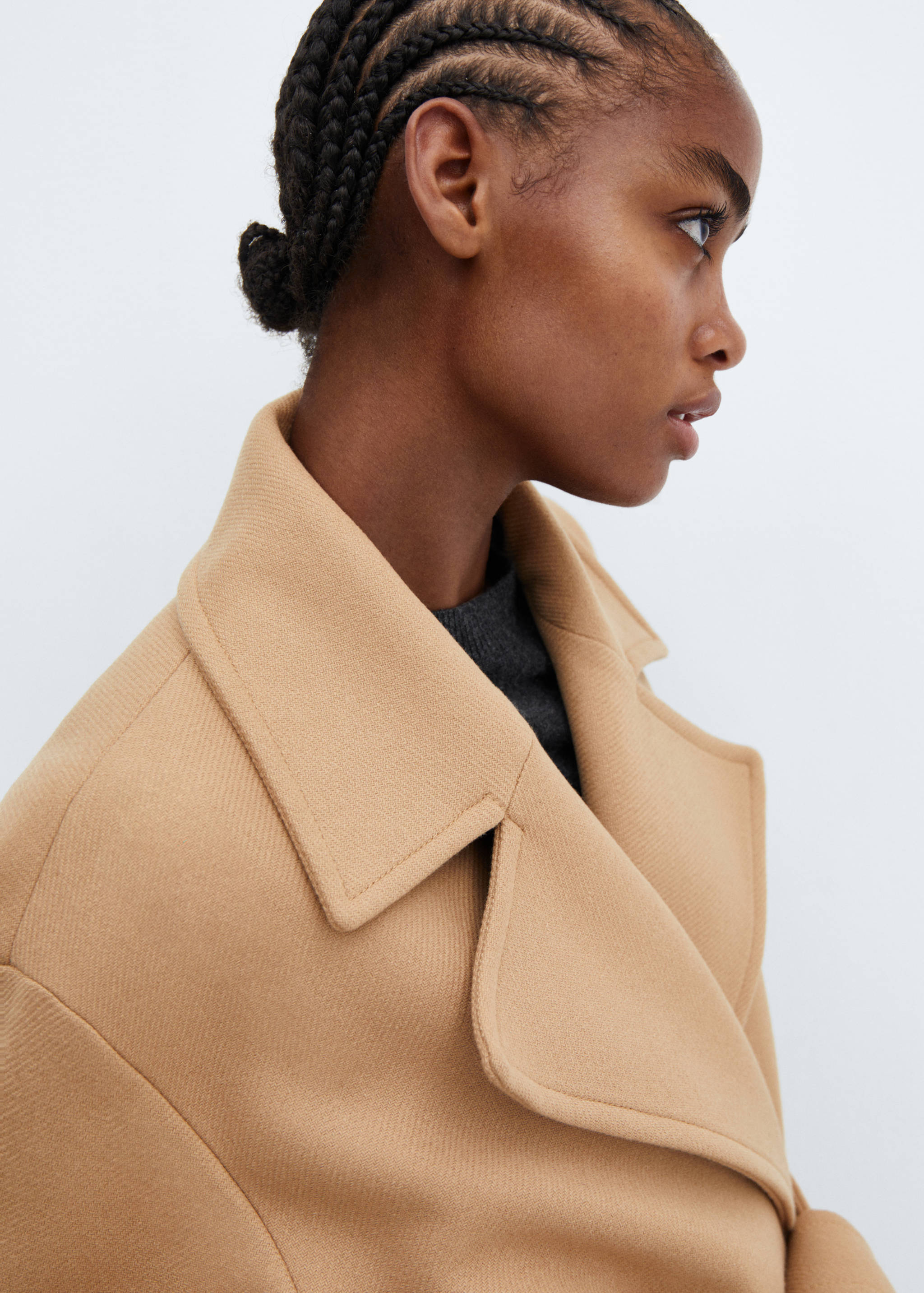 Manteco wool coat with oversized lapels - Details of the article 1