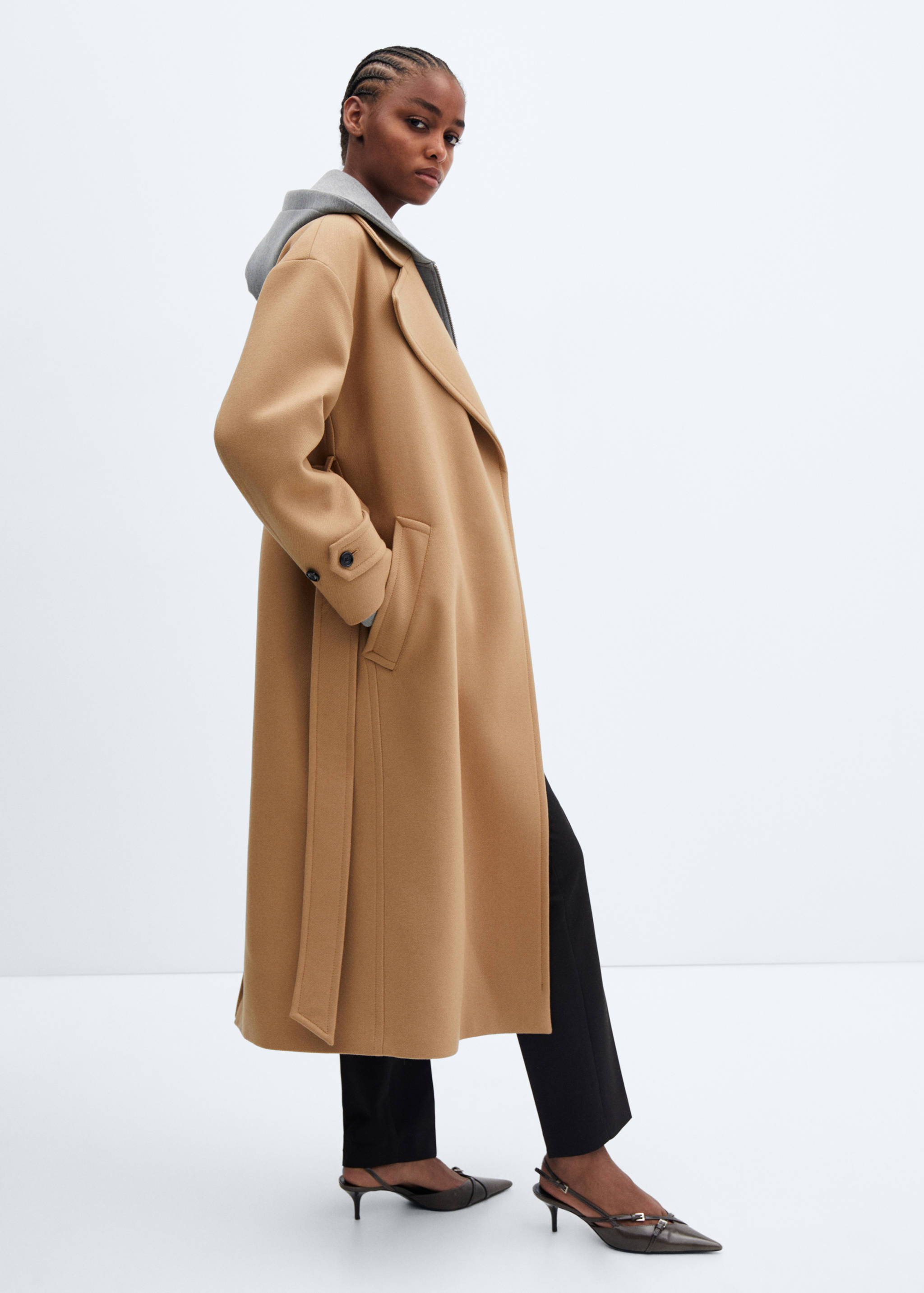 Manteco wool coat with oversized lapels - Details of the article 2