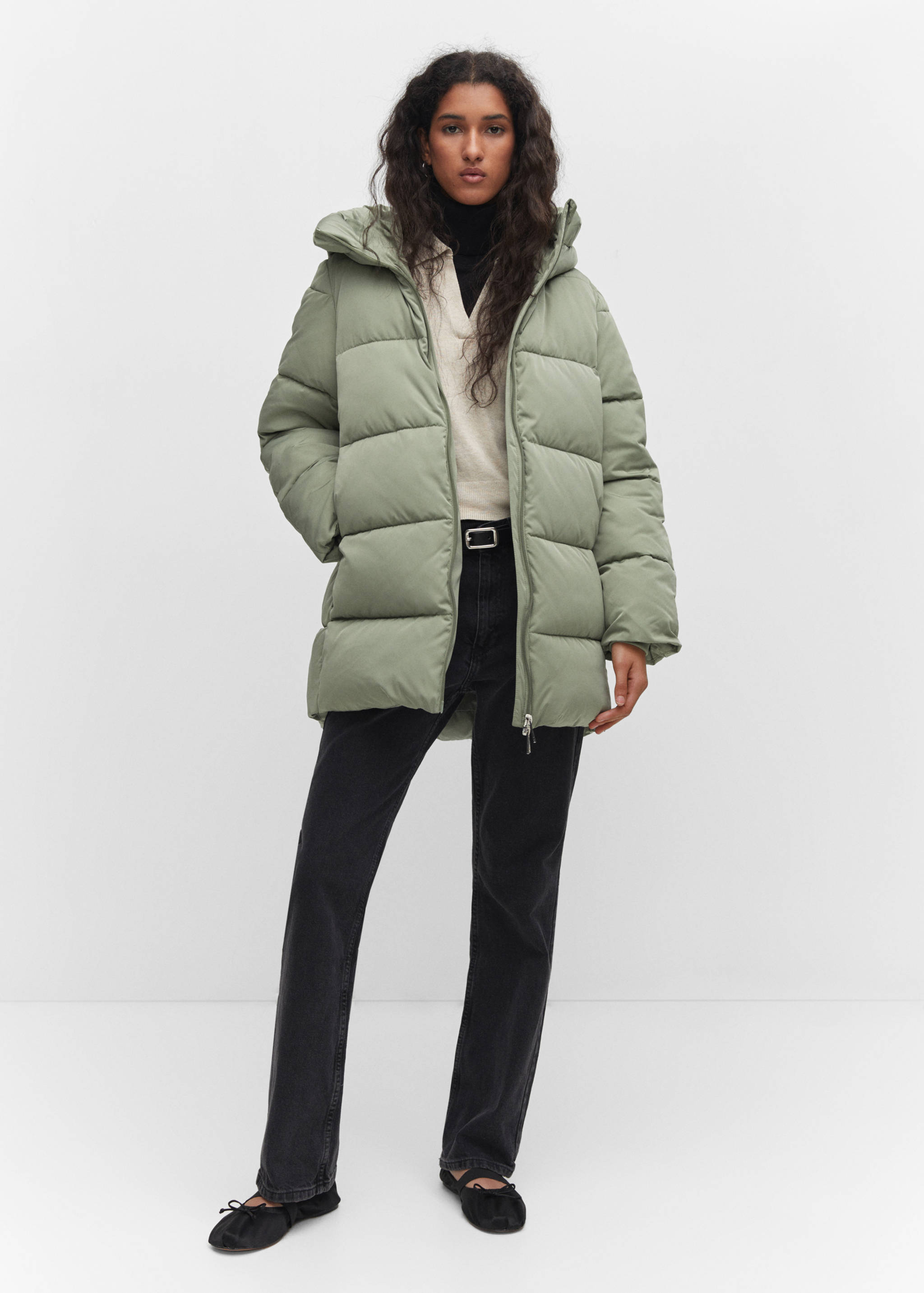 Hood puffer coat - General plane