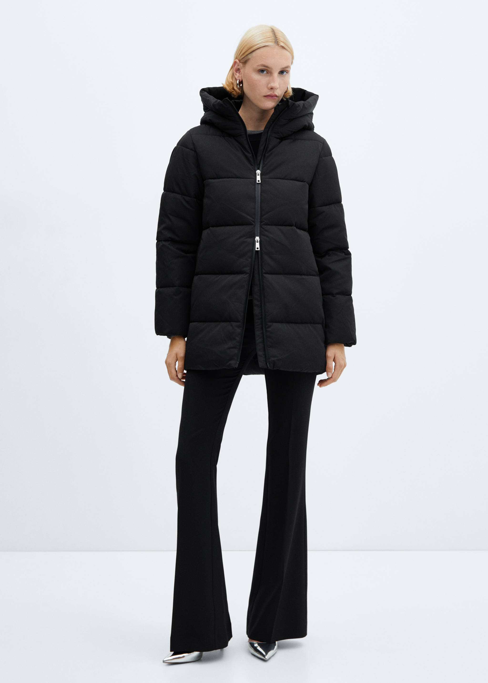 Hood puffer coat - General plane