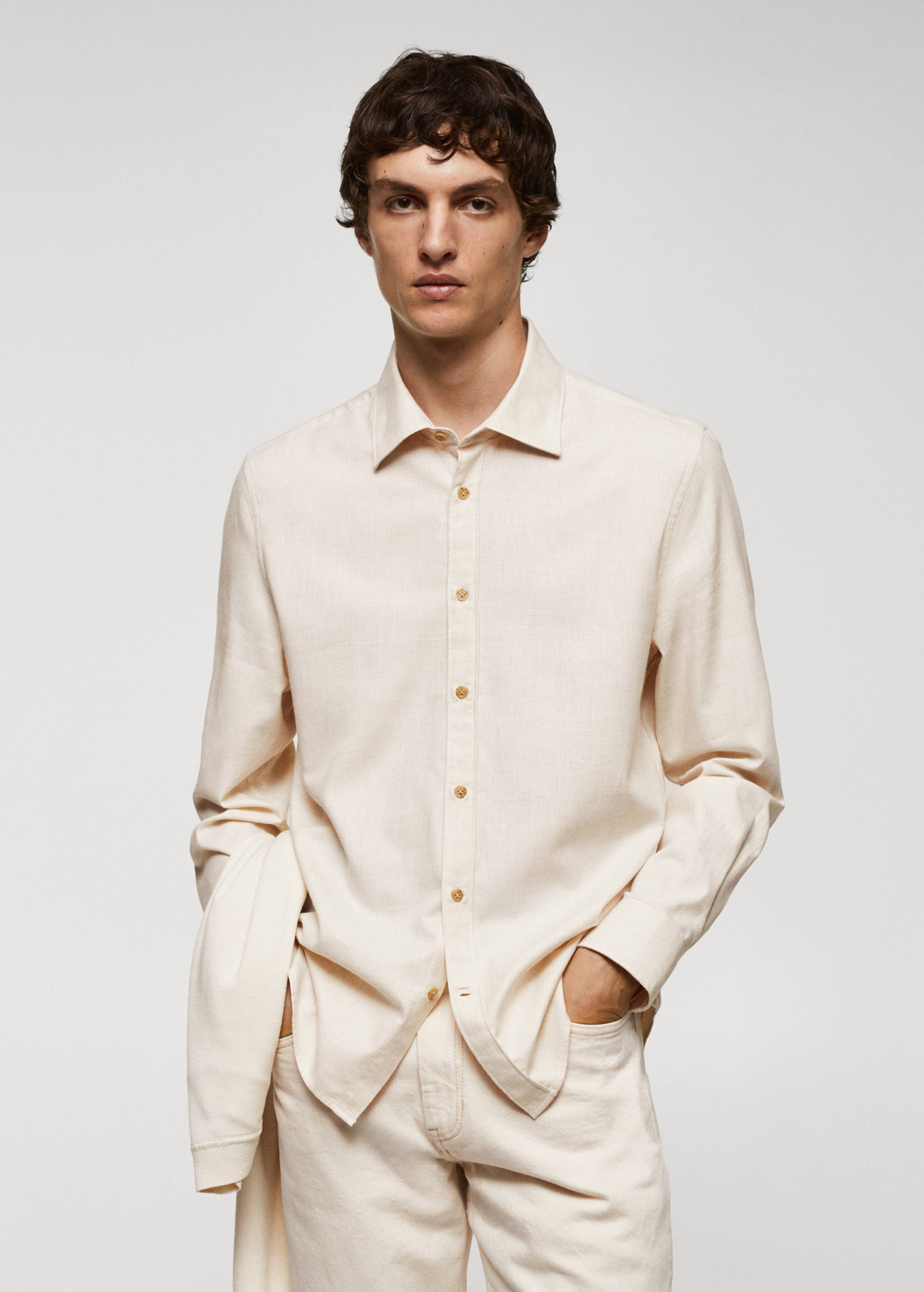 Chemise fil à fil 100% coton - Plan moyen