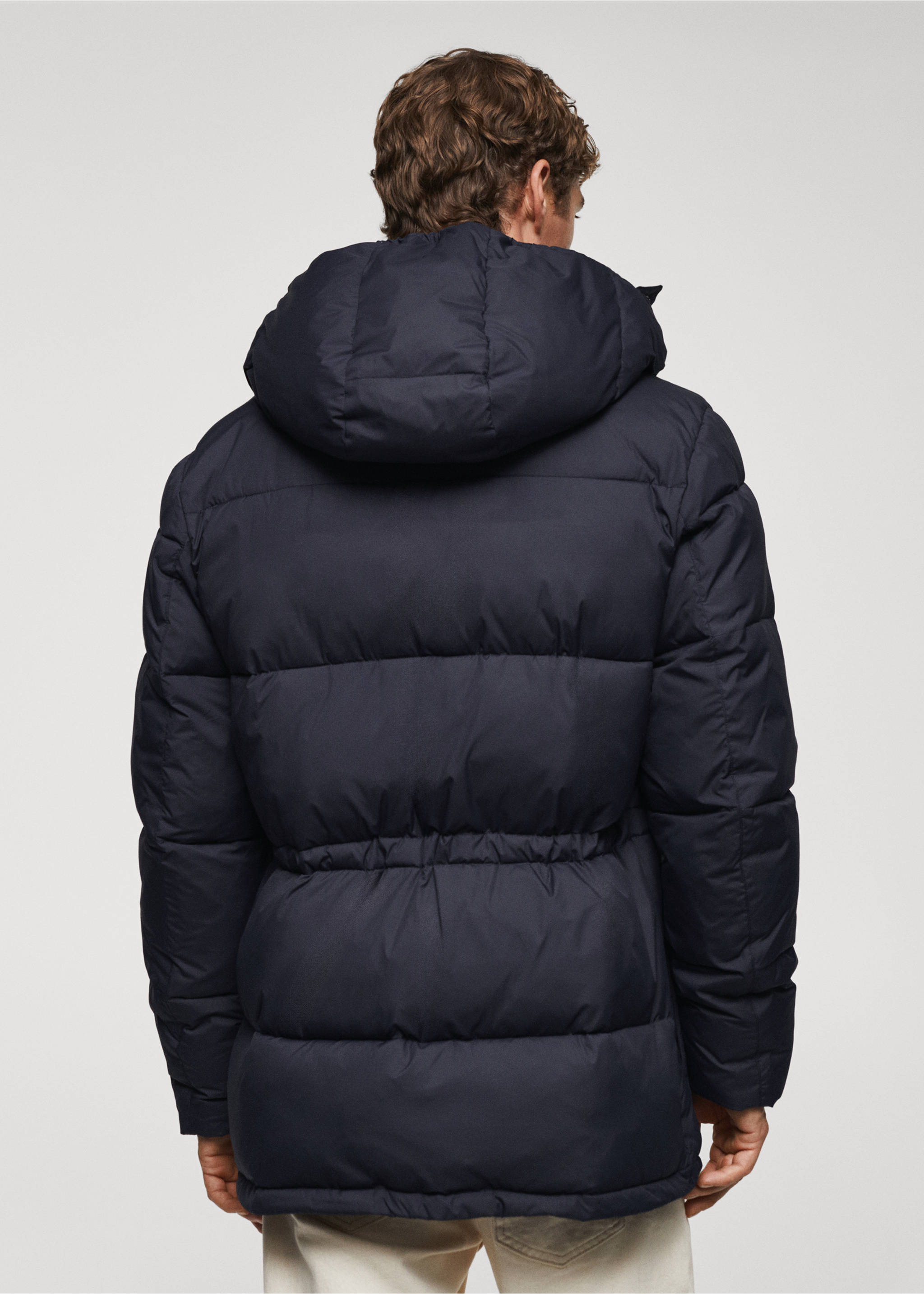 Parka acolchada water repellent - Reverso del artículo, Azul tinta. Ref: 57067704-00.