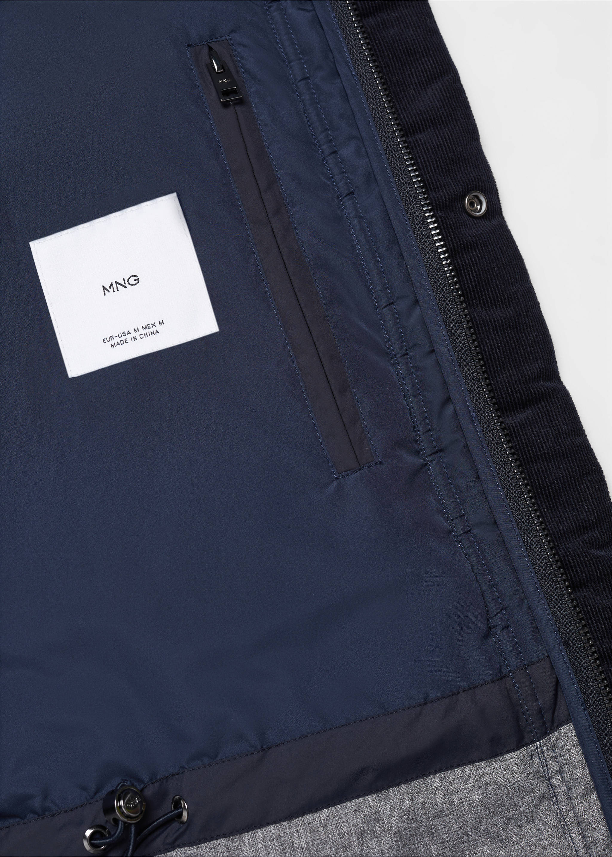 Parka acolchada water repellent - Detalle del artículo 8, Azul tinta. Ref: 57067704-00.