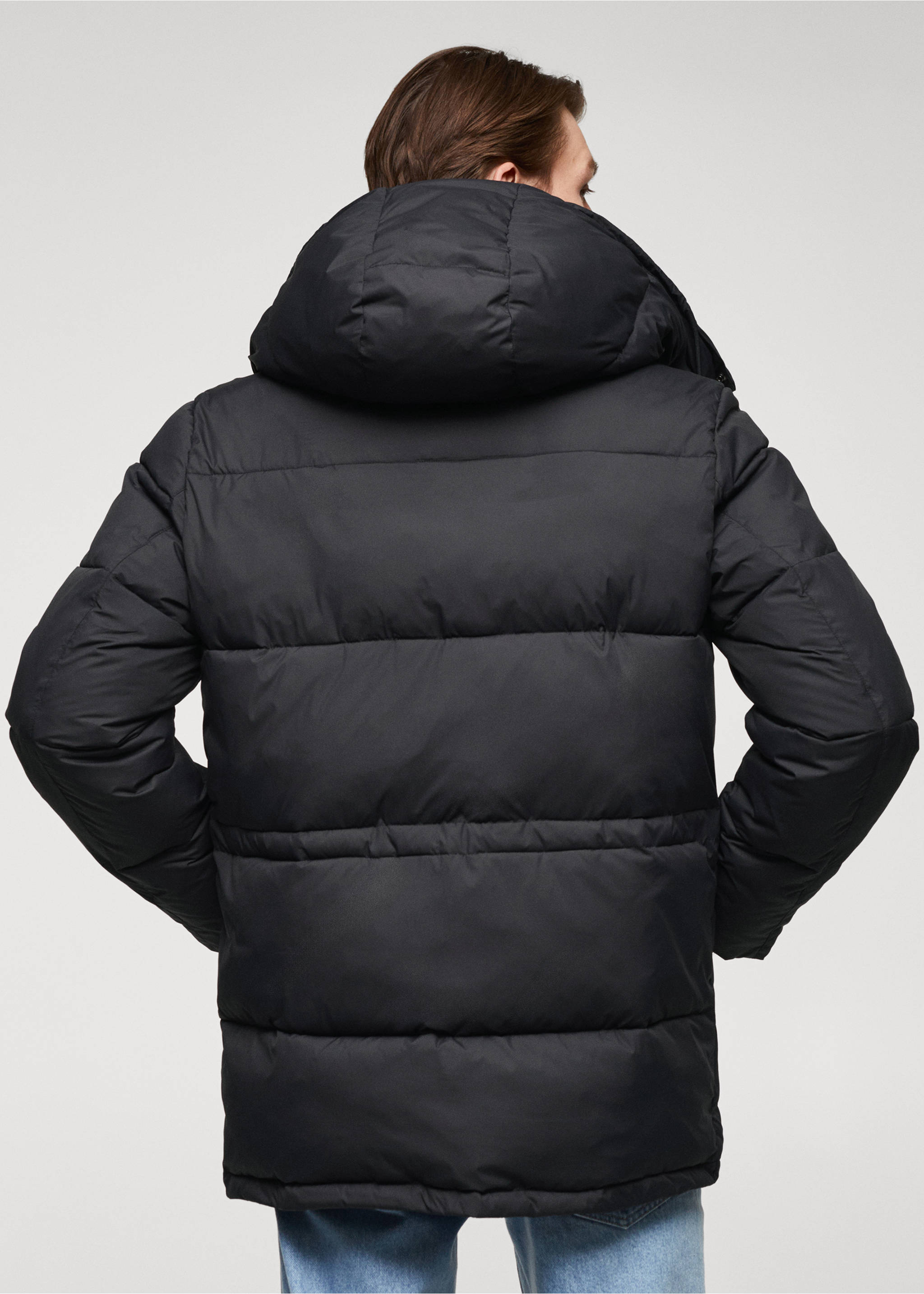 Parka acolchada water repellent - Reverso del artículo, Gris antracita. Ref: 57067704-00.
