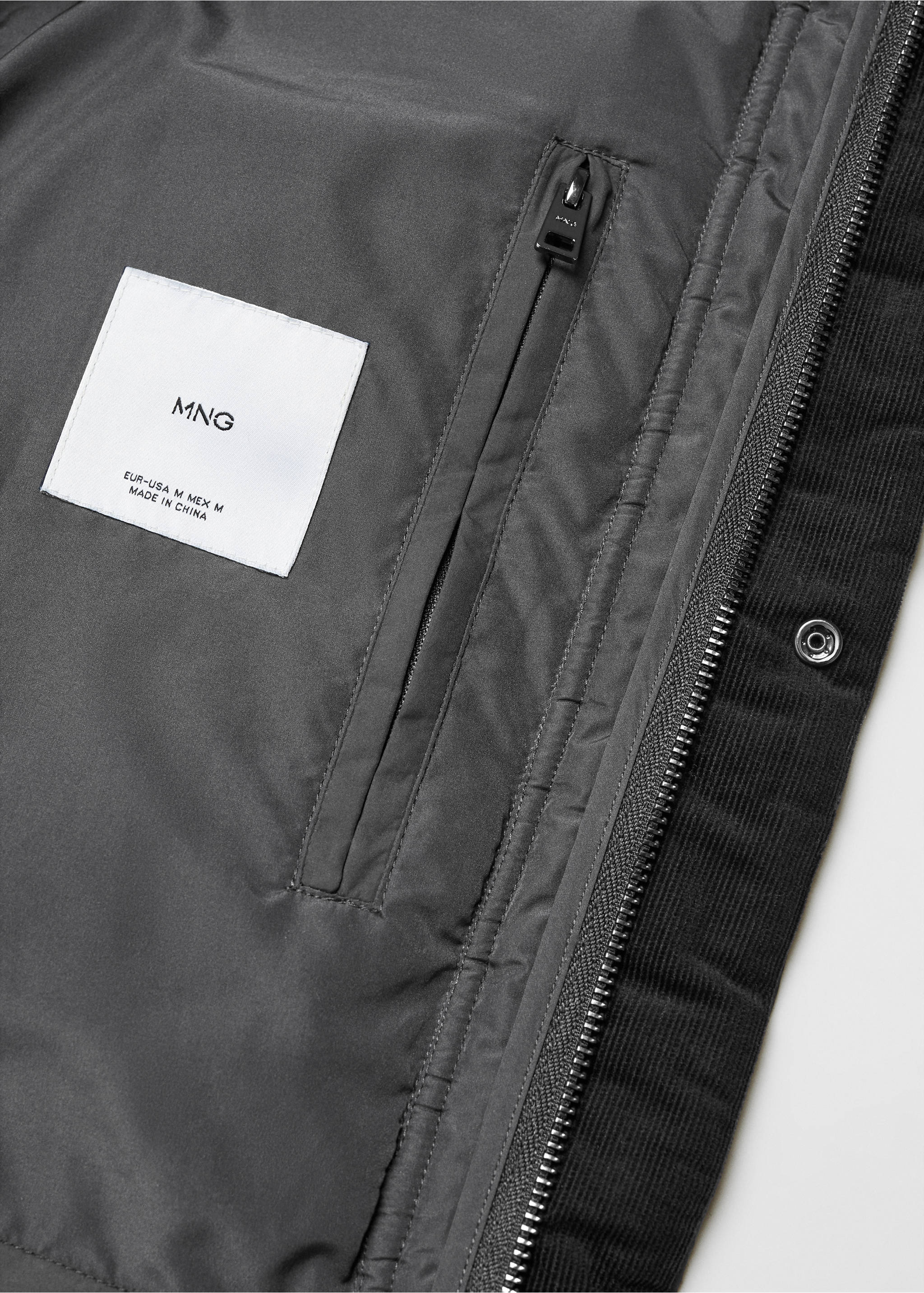 Parka acolchada water repellent - Detalle del artículo 8, Gris antracita. Ref: 57067704-00.