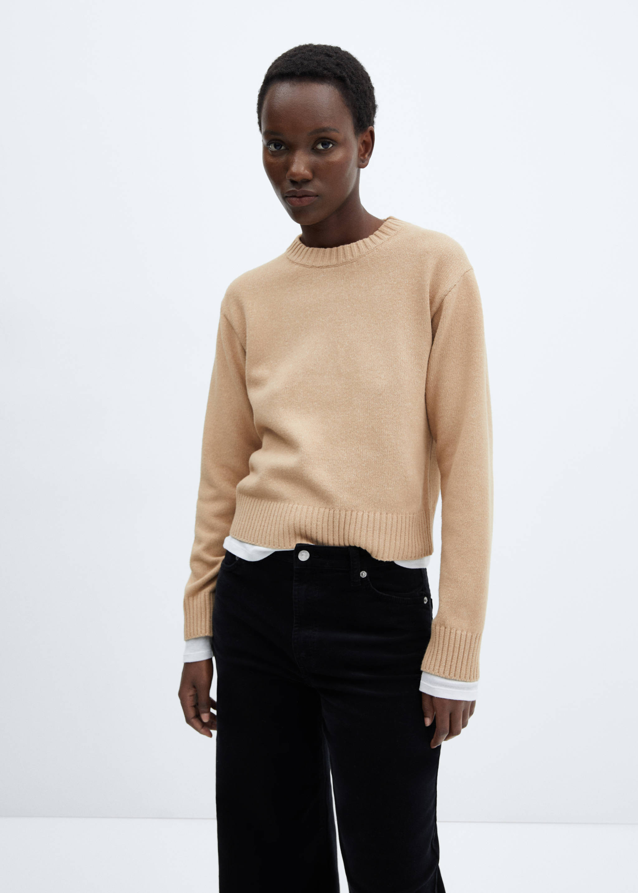 Straight-fit mid-rise corduroy trousers - Details of the article 1