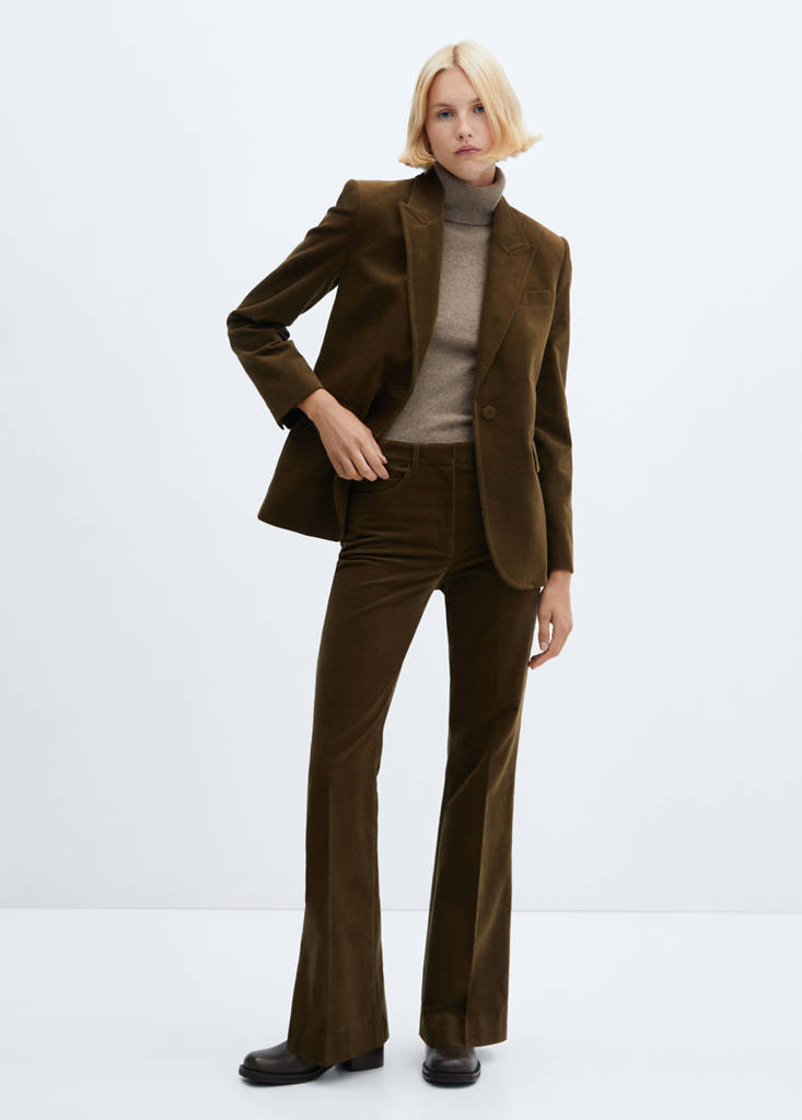 Velveteen suit trousers — Khaki