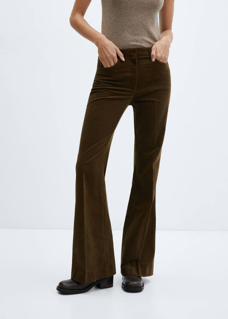 Velveteen suit trousers — Khaki