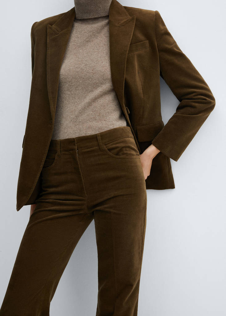Velveteen suit trousers — Khaki