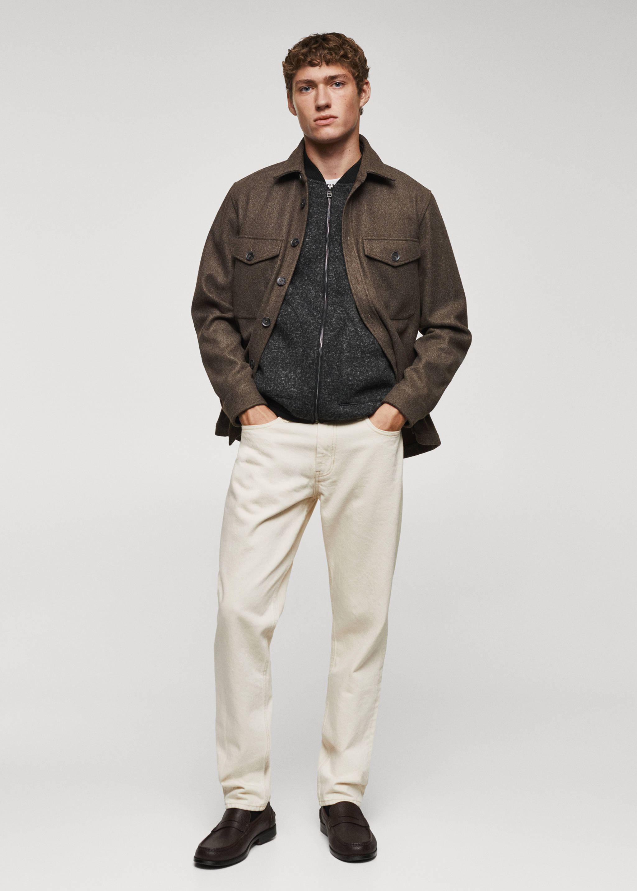 Меланжевый жилет на молнии - Общий план