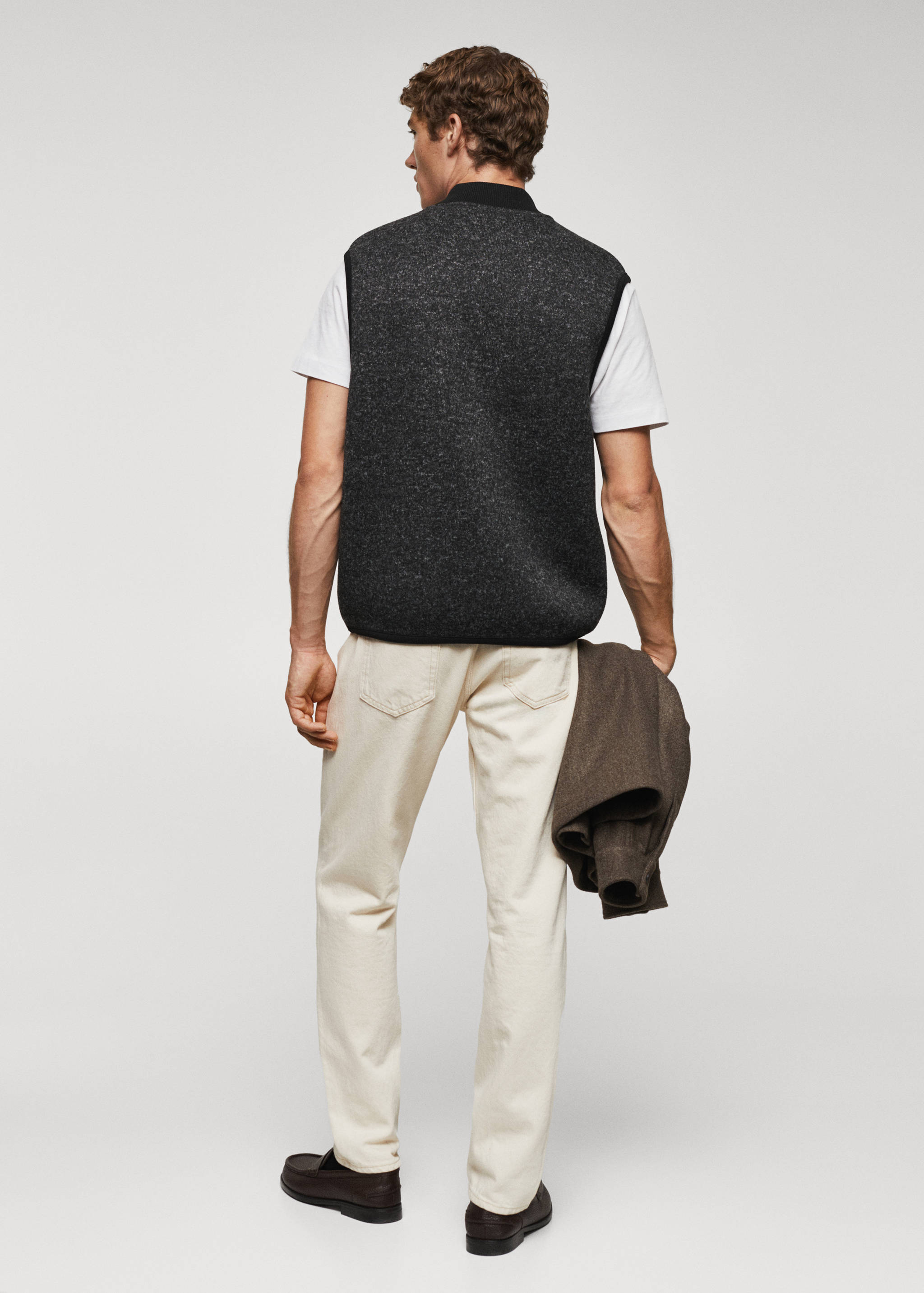 Меланжевый жилет на молнии - Обратная сторона изделия