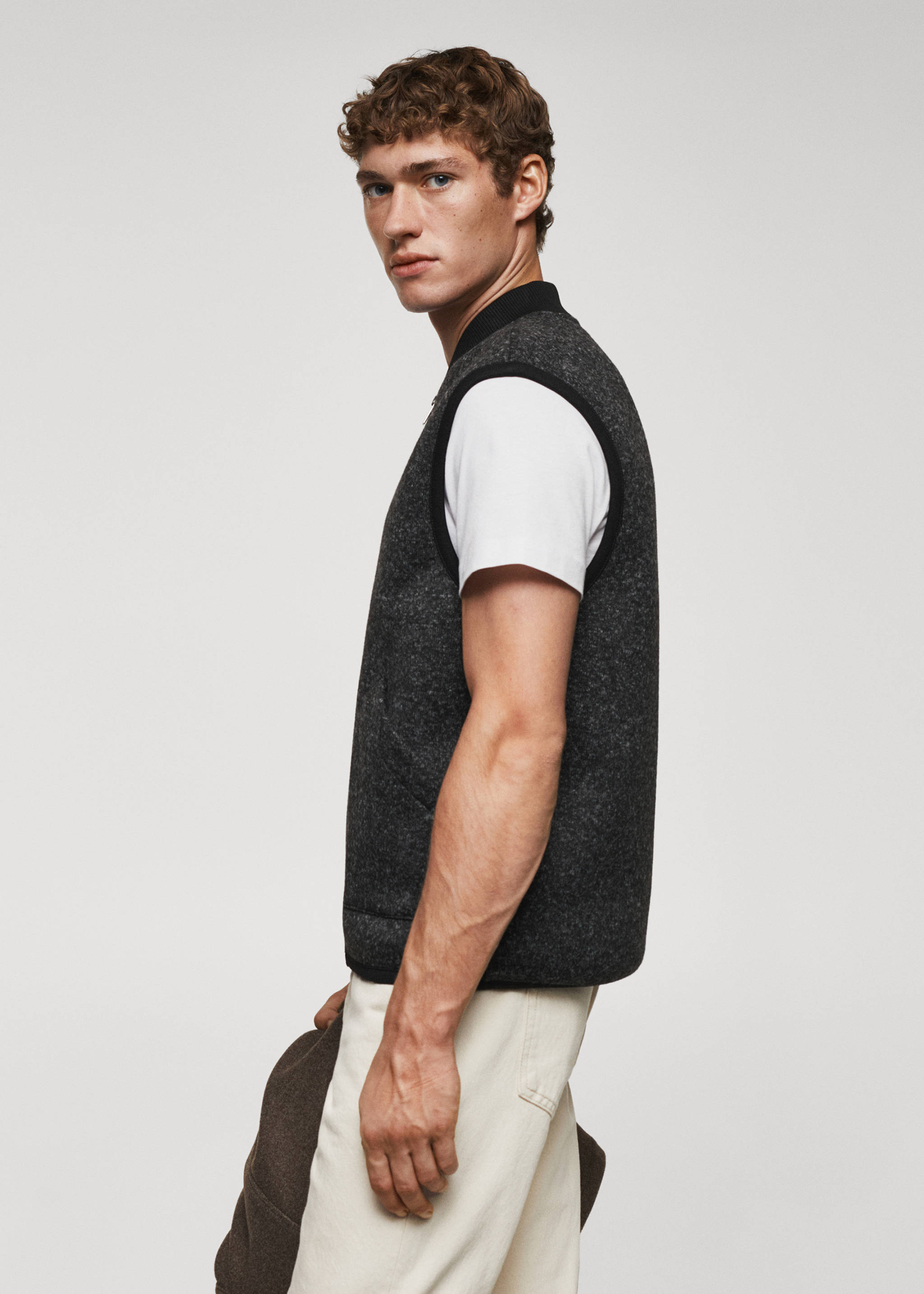 Меланжевый жилет на молнии - Деталь изделия 2
