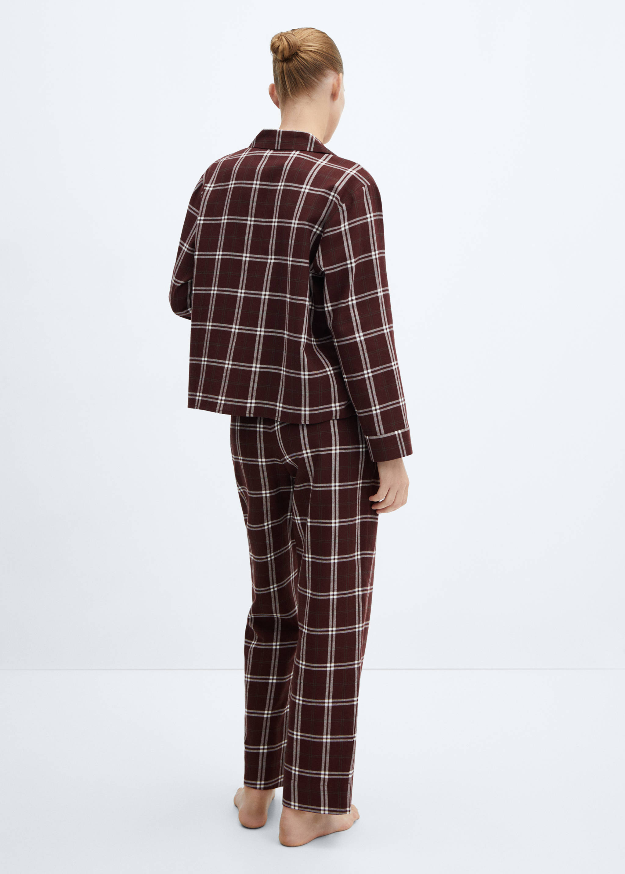 Camisa pijama cuadros franela - Reverso del artículo