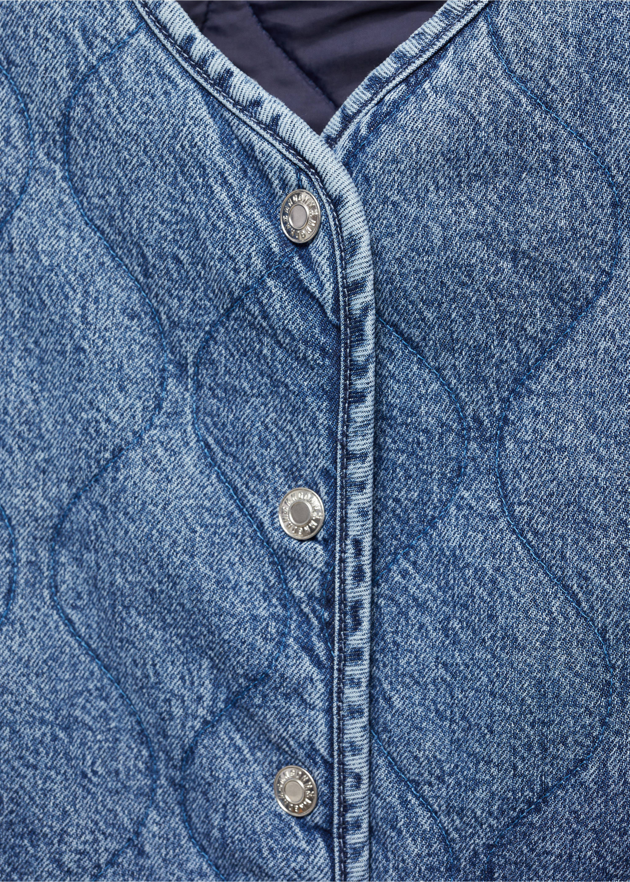 Denim padded jacket - Details of the article 8, Medium Blue. Ref: 57068270-00.
