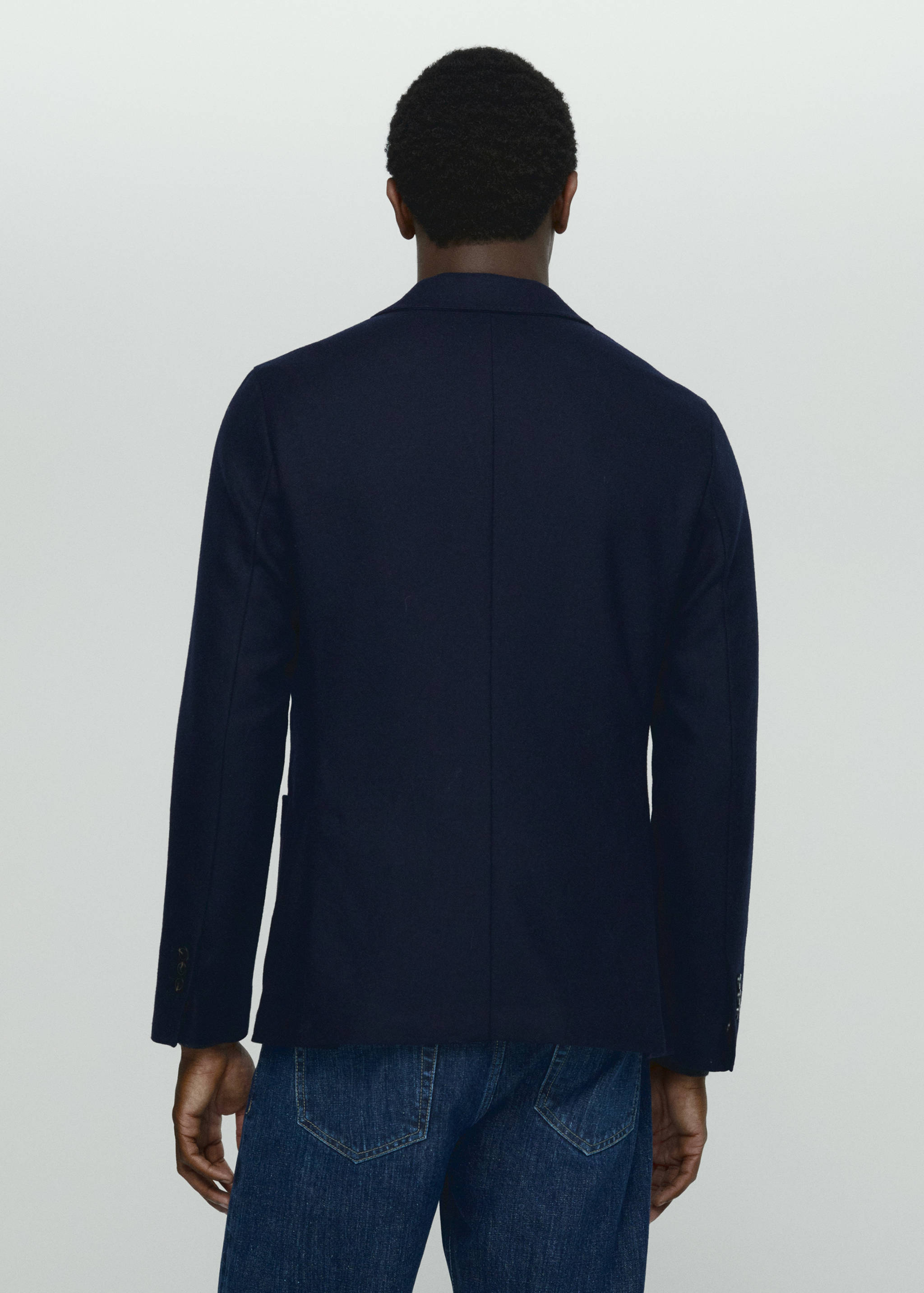 Virgin wool blazer with stitching - Reverse of the article