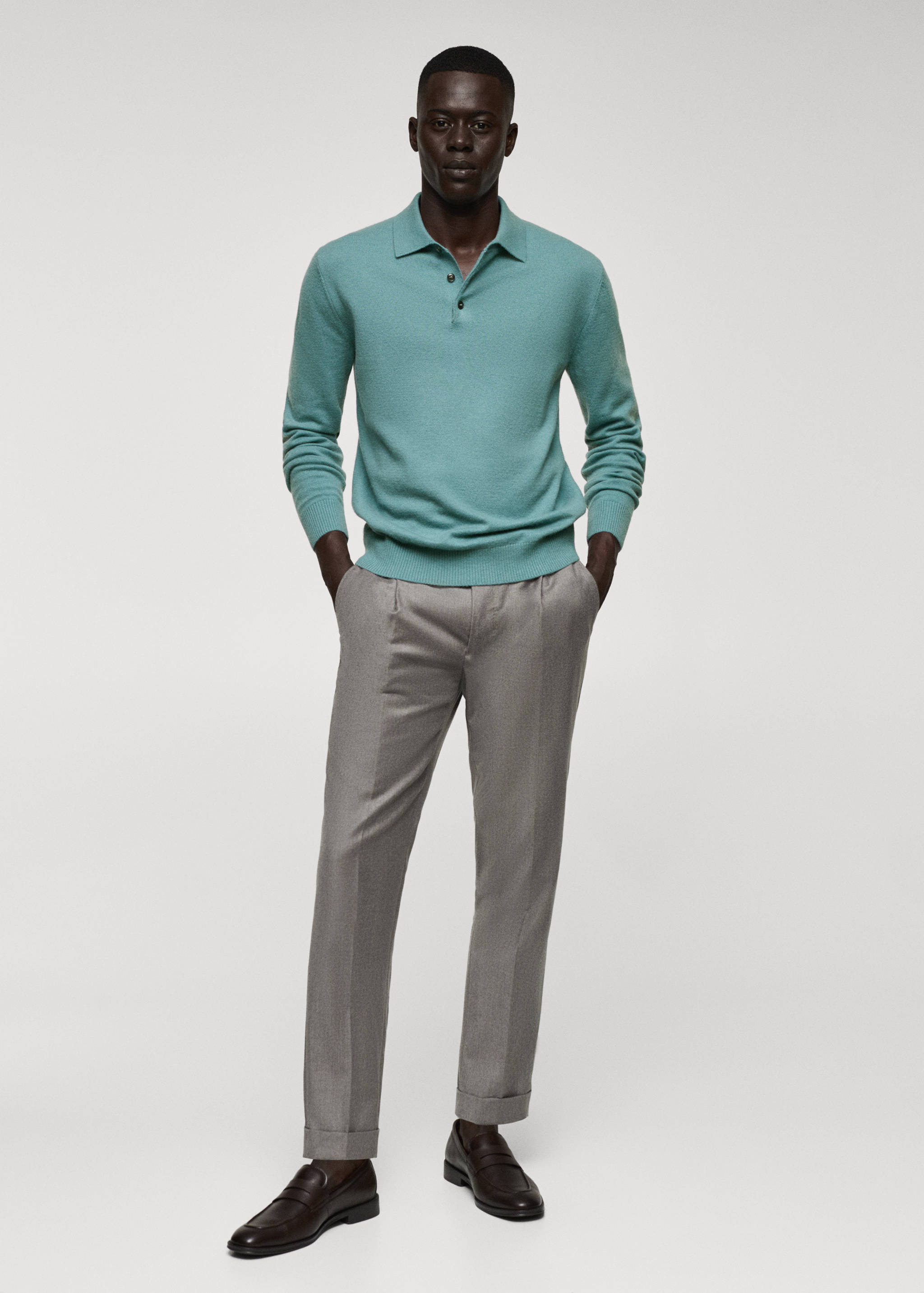 Cashmere wool knit polo shirt - General plane
