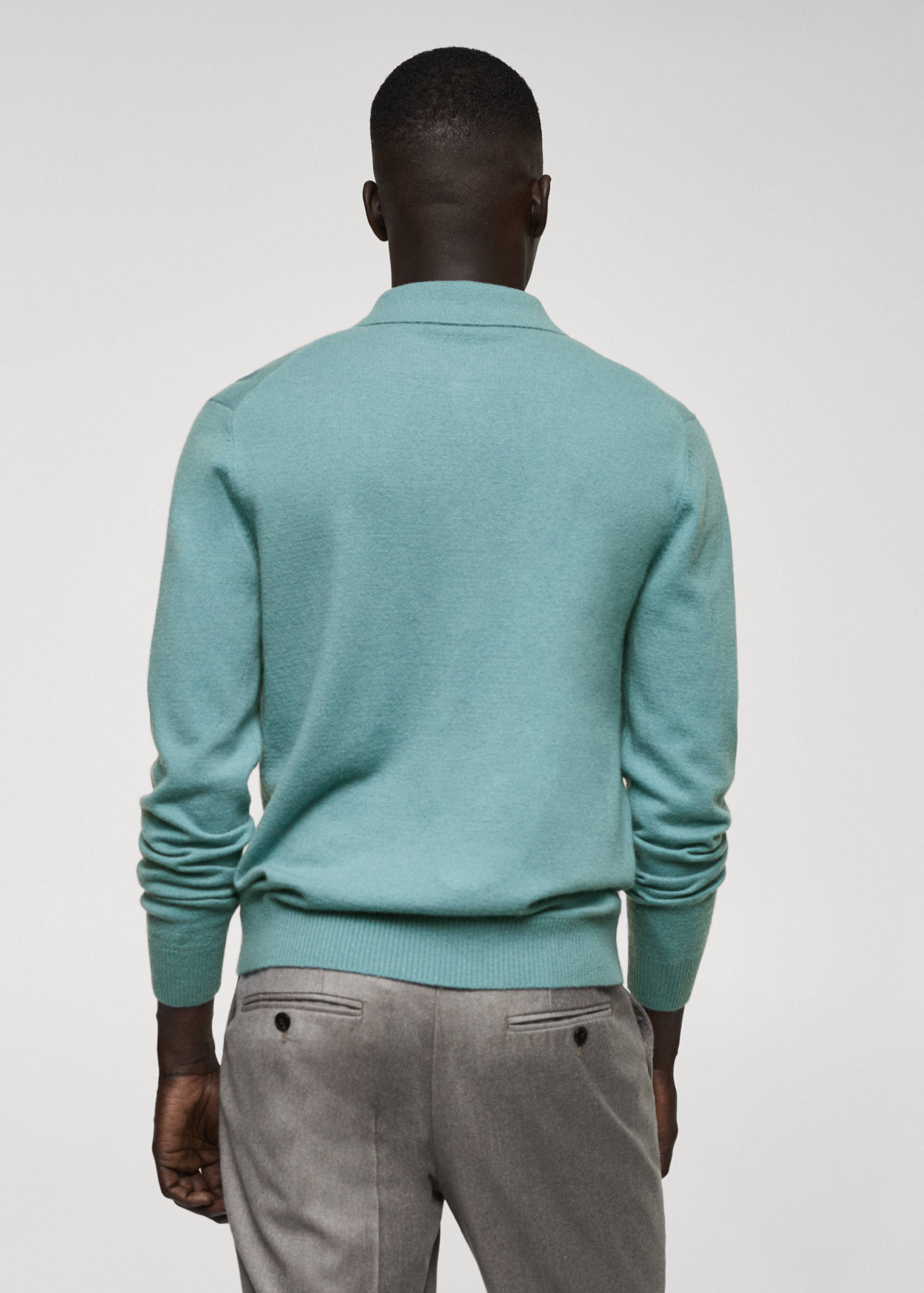 Cashmere wool knit polo shirt - Reverse of the article