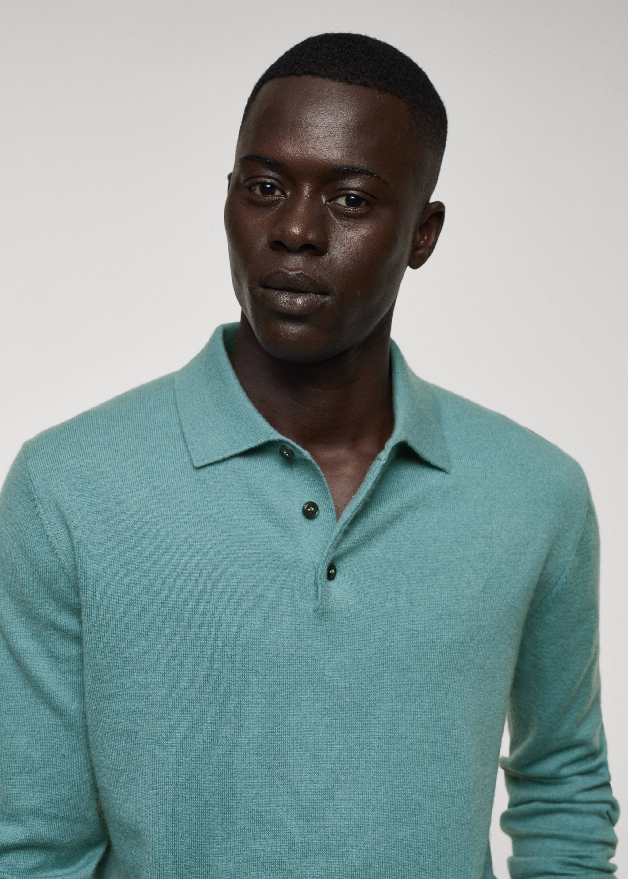 Cashmere wool knit polo shirt - Details of the article 1