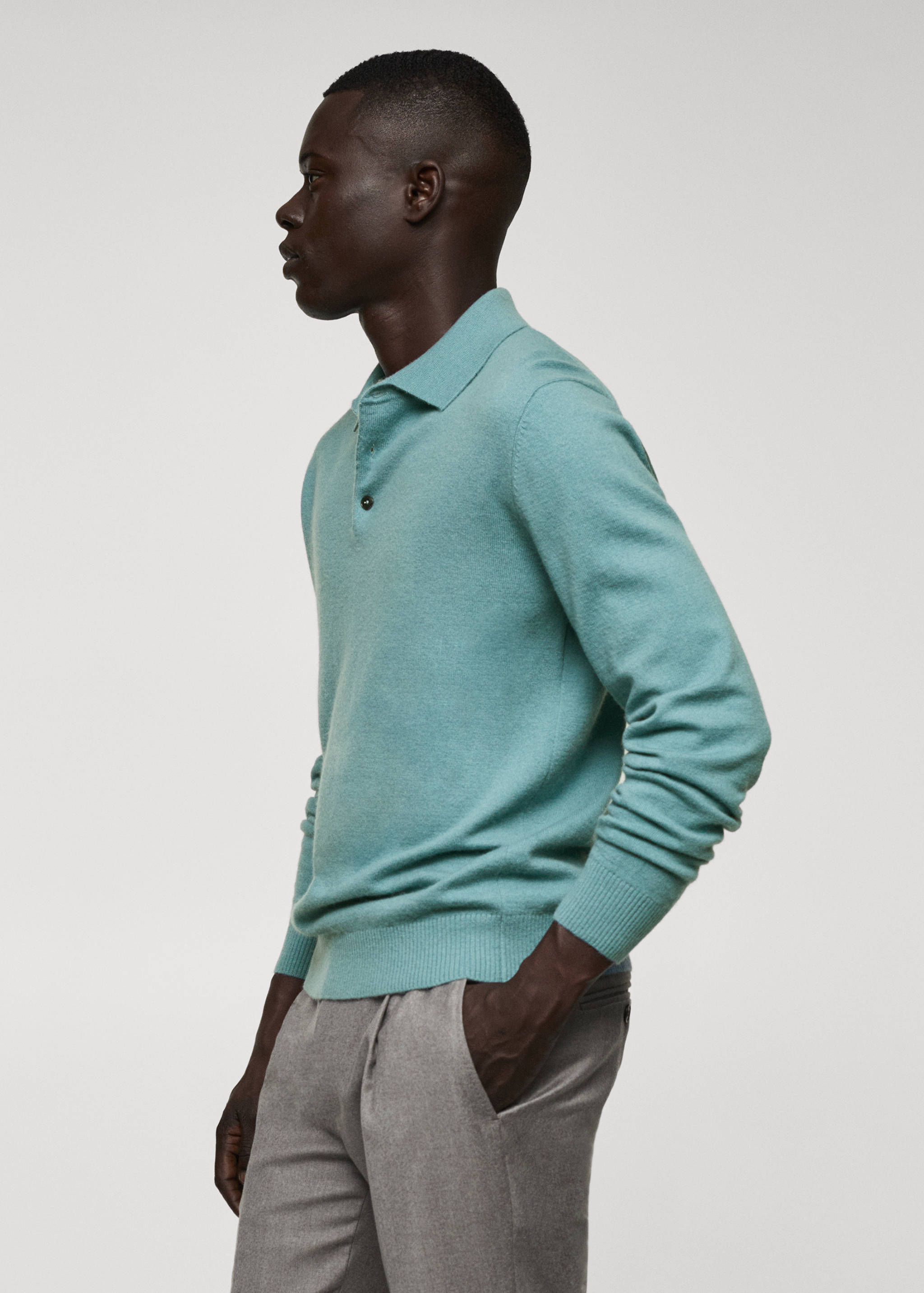 Cashmere wool knit polo shirt - Details of the article 2