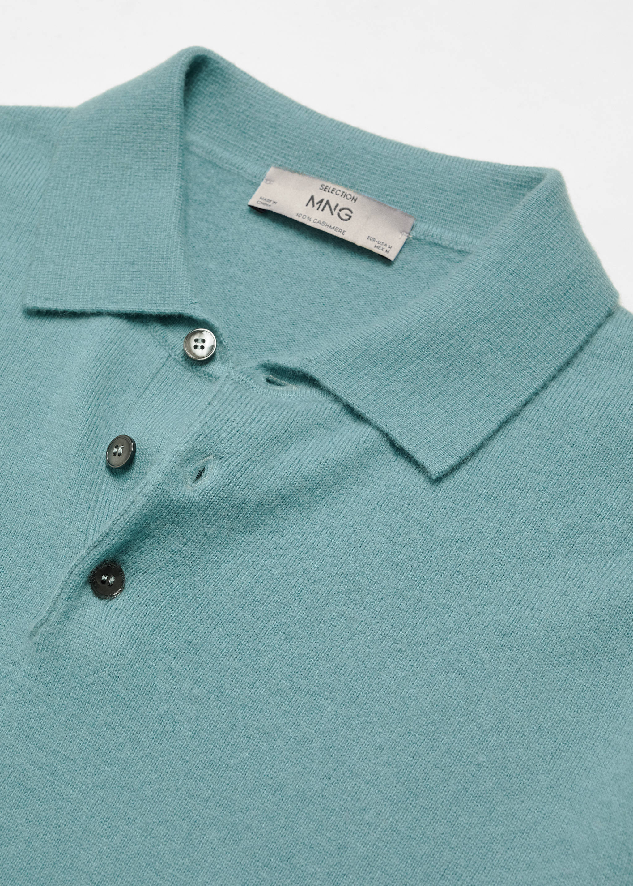 Cashmere wool knit polo shirt - Details of the article 0