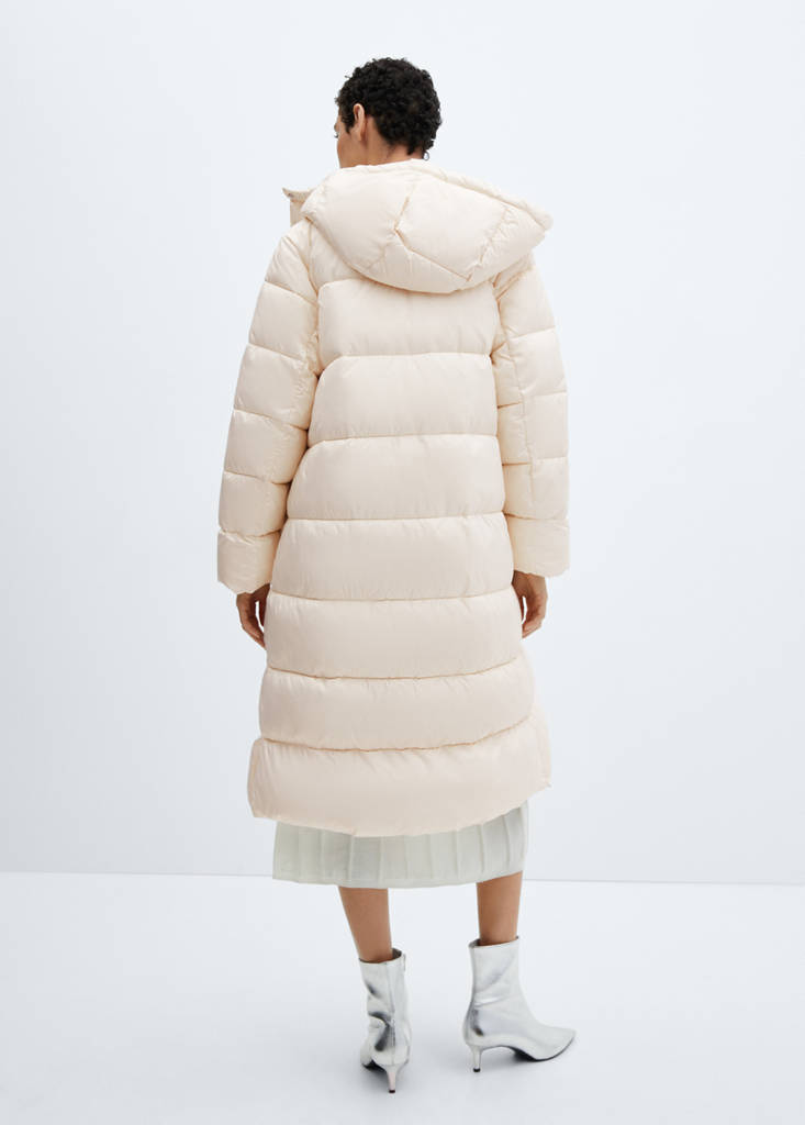 Water-repellent hood puffer coat — Off White